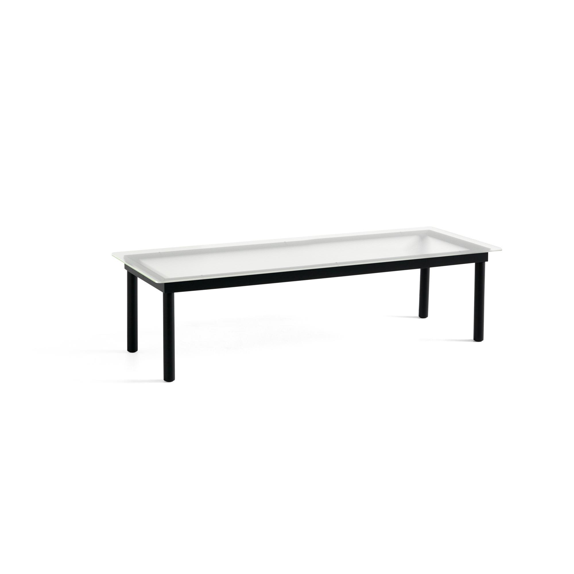 HAY Kofi Coffee Table 36x50x140 Black Oak/ Clear Grooved Glass