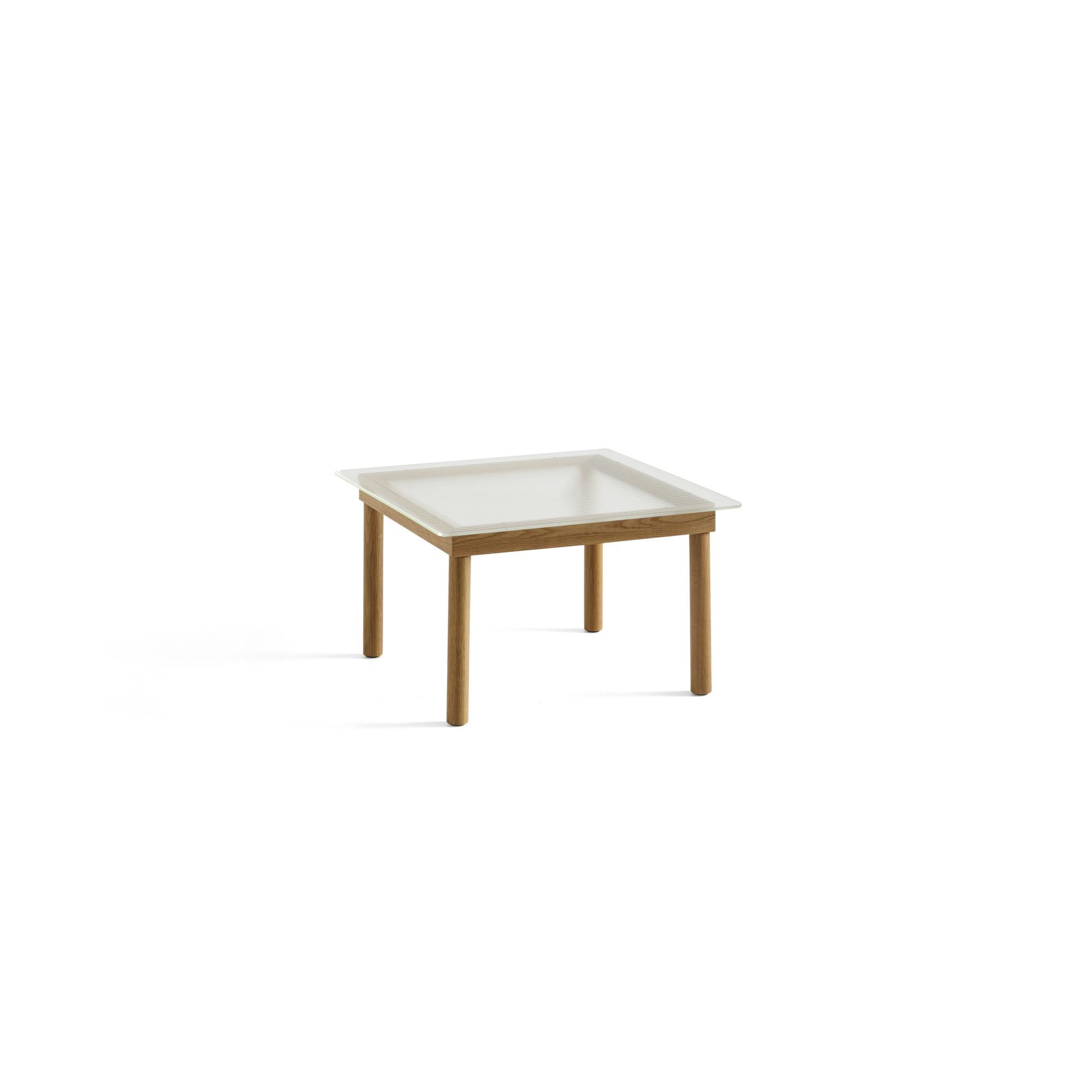 HAY Kofi Coffee Table 36x60x60 Oak/ Clear Grooved Glass