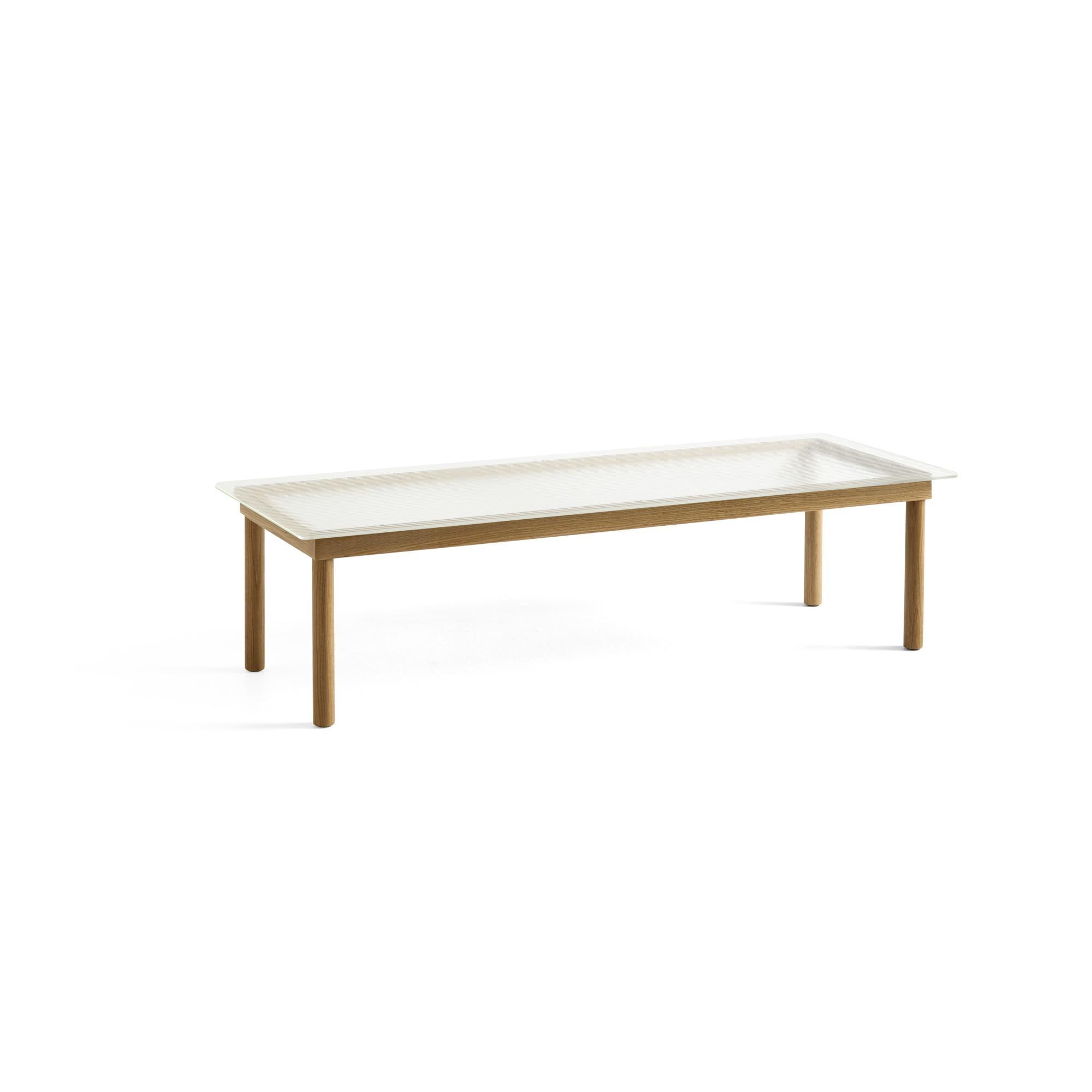 HAY Kofi Coffee Table 36x50x140 Oak/ Clear Grooved Glass