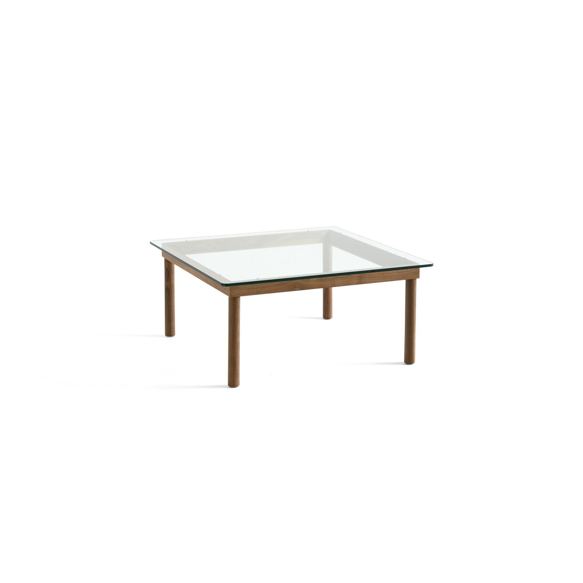 HAY Kofi Coffee Table 36x80x80 Walnut/ Clear Glass