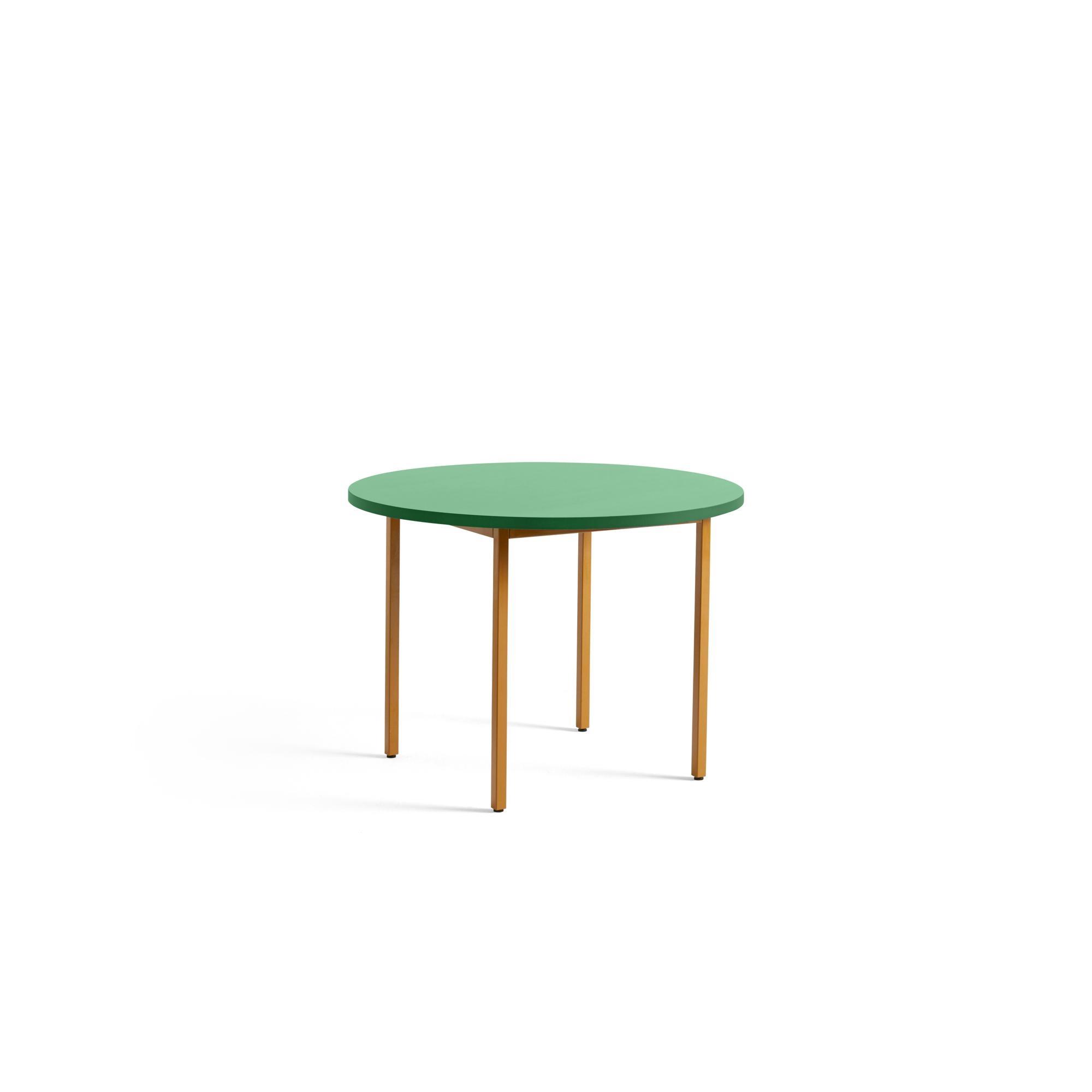 HAY Table de Salle à Manger Bicolore Ø105 Ocre/Vert Vert Menthe