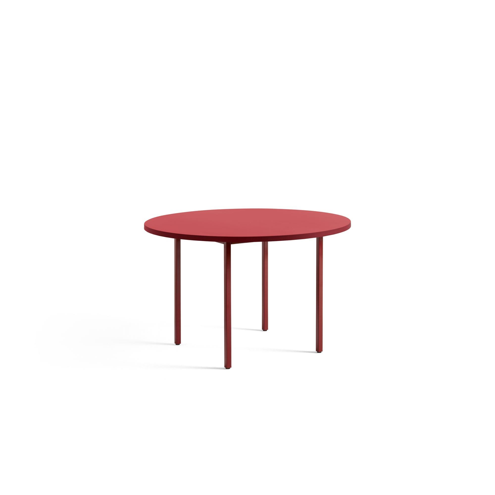 HAY Two-Colour Dining Table Ø120 Maroon Red/Red