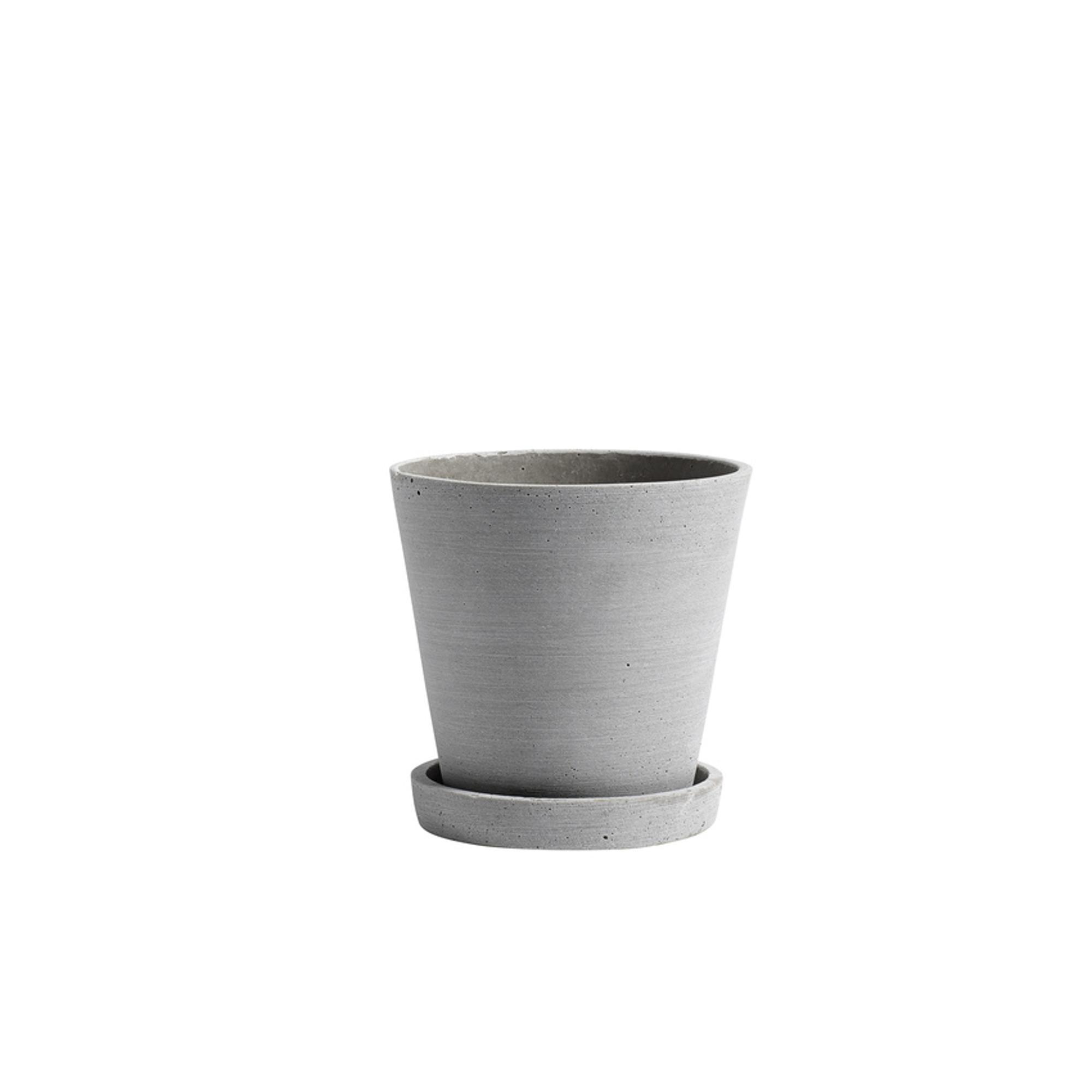 HAY Flowerpot Jar With Saucer M Gray