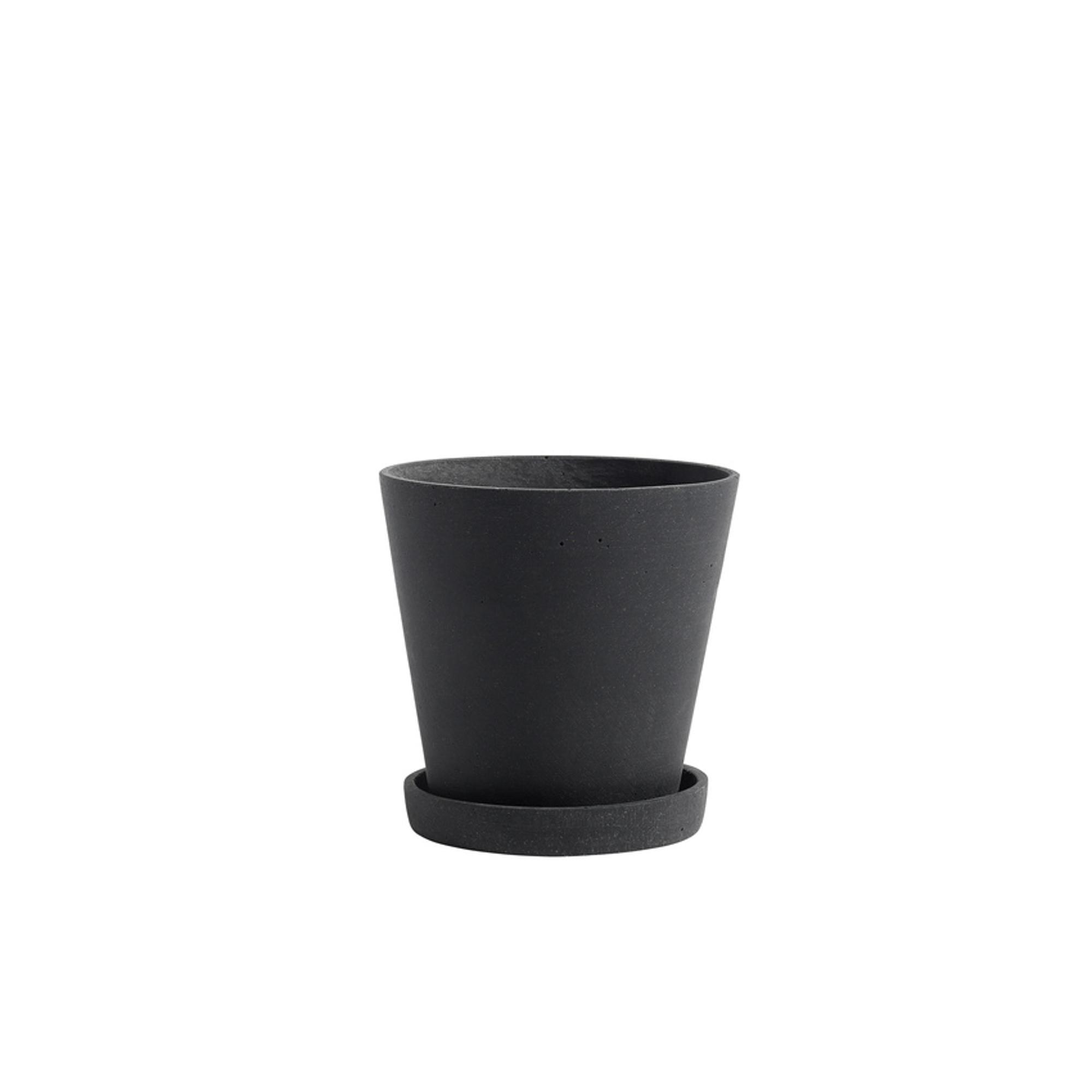 HAY Flowerpot Jar With Saucer M Black