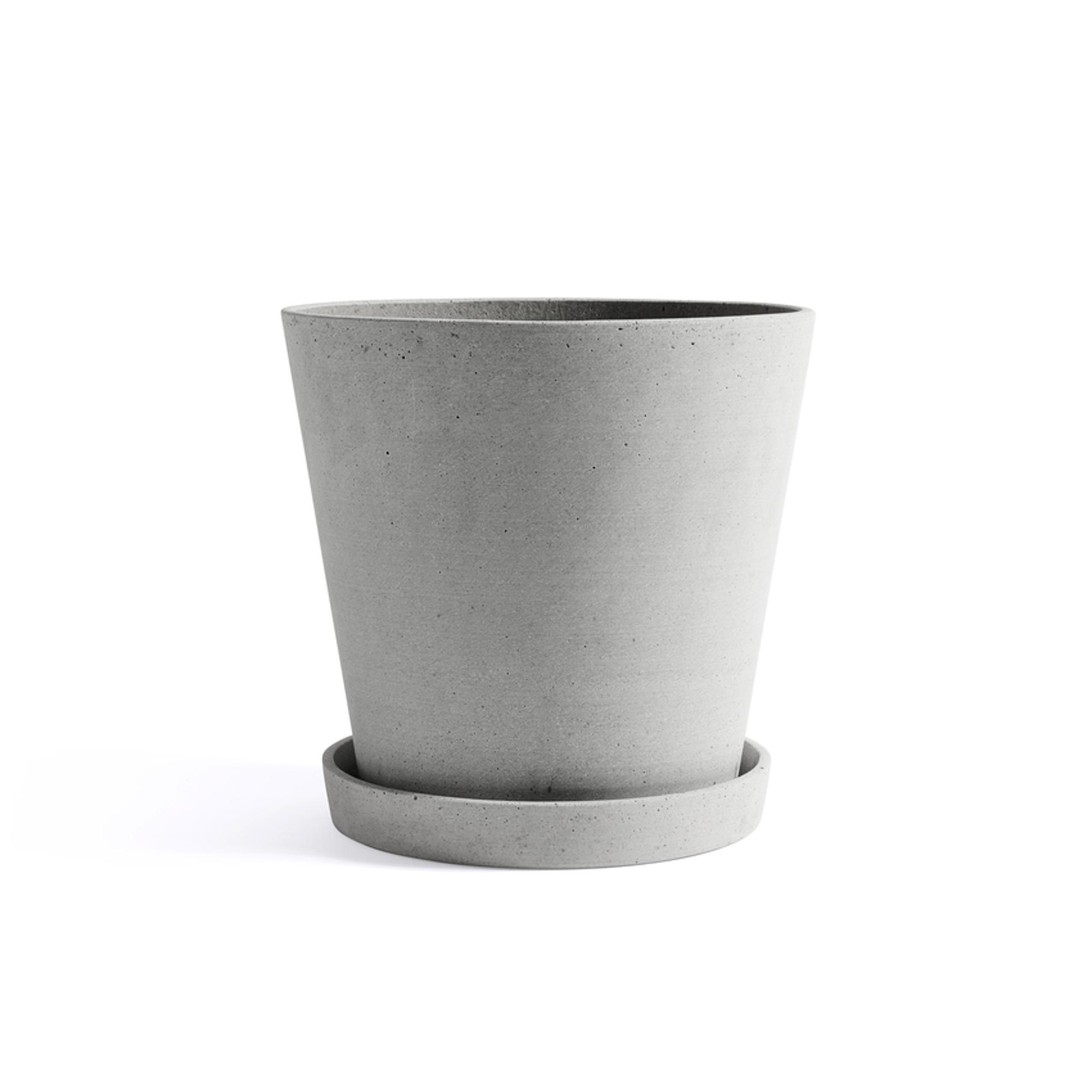 HAY Flowerpot Krukke Med Underkop XXL Grå