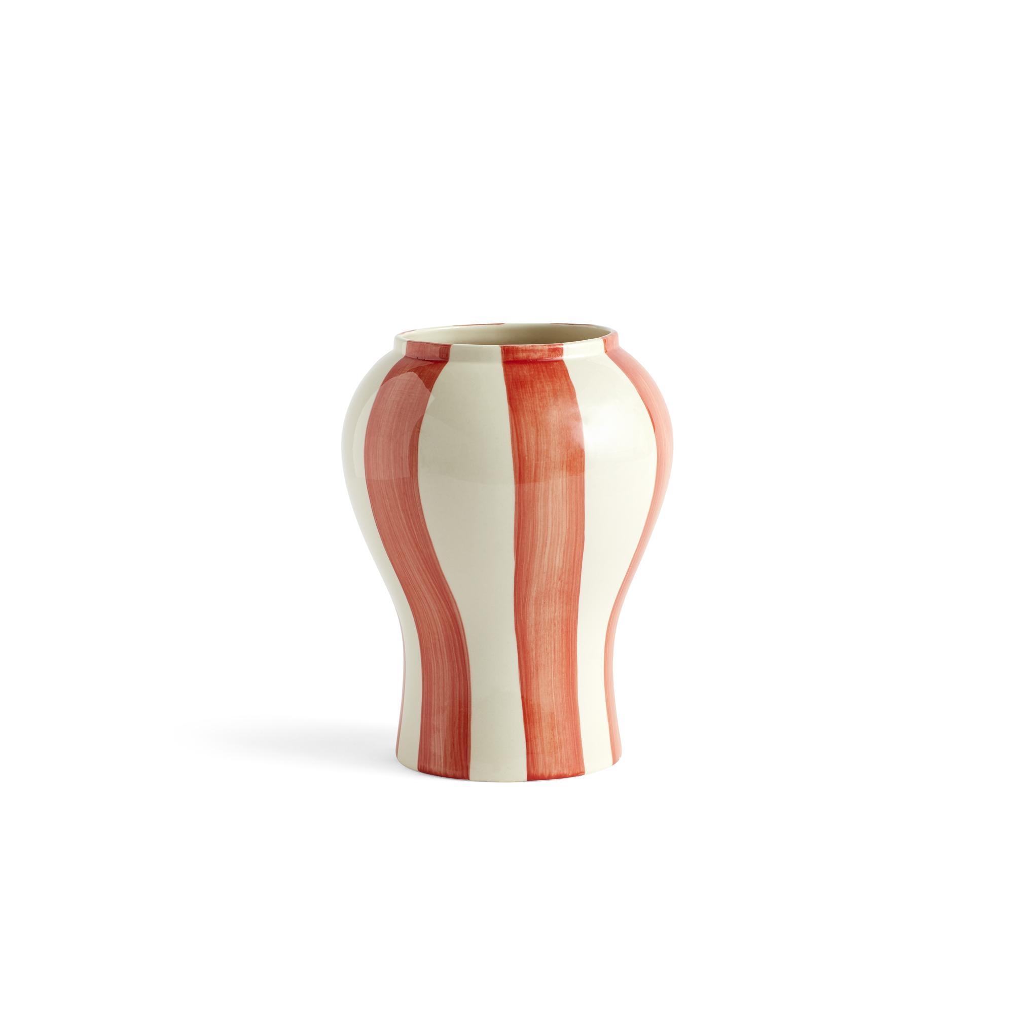 HAY Sobremesa Stripe Vaso Piccolo Rosso