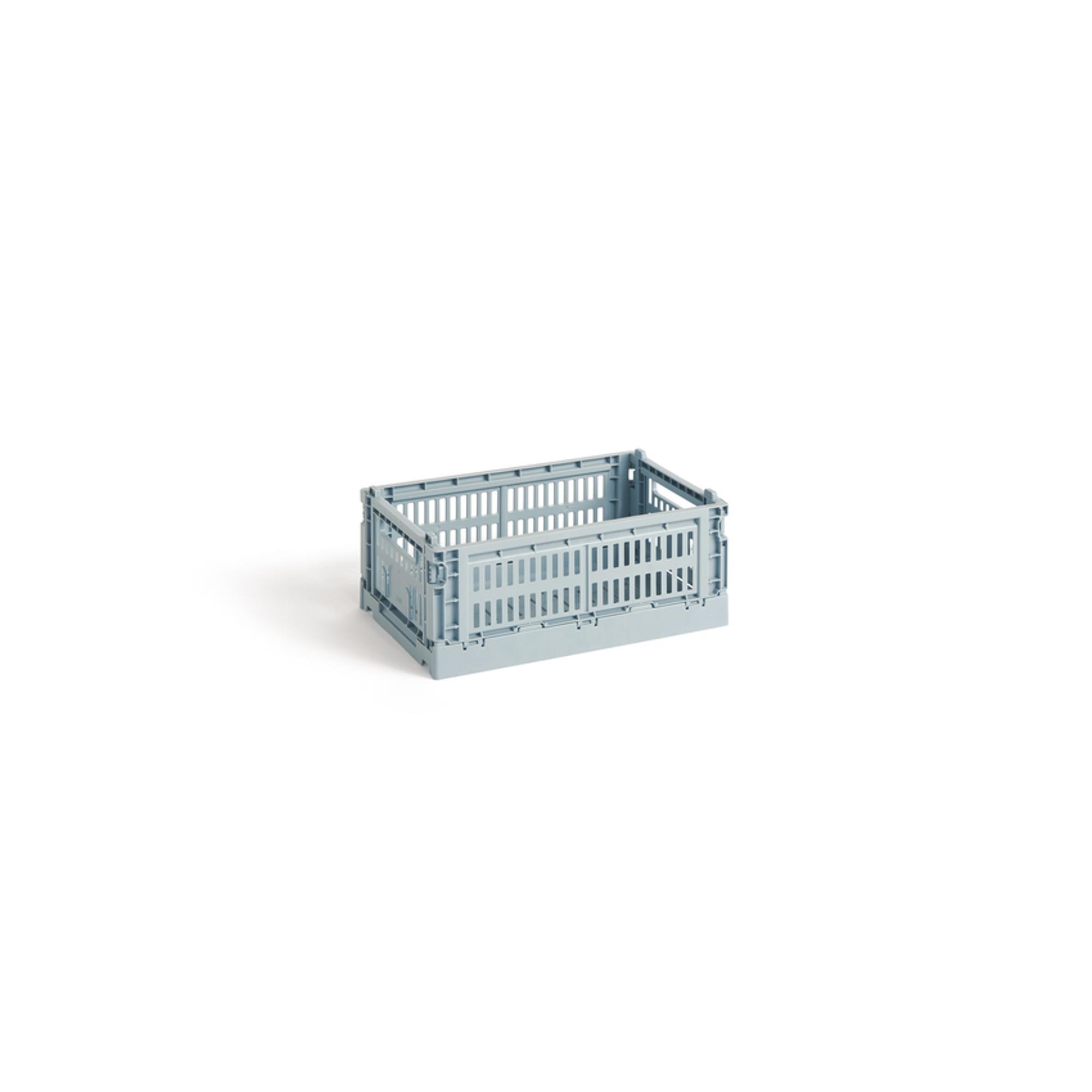 Petit Boîte de Rangement HAY Colour Crate Bleu Poussiéreux