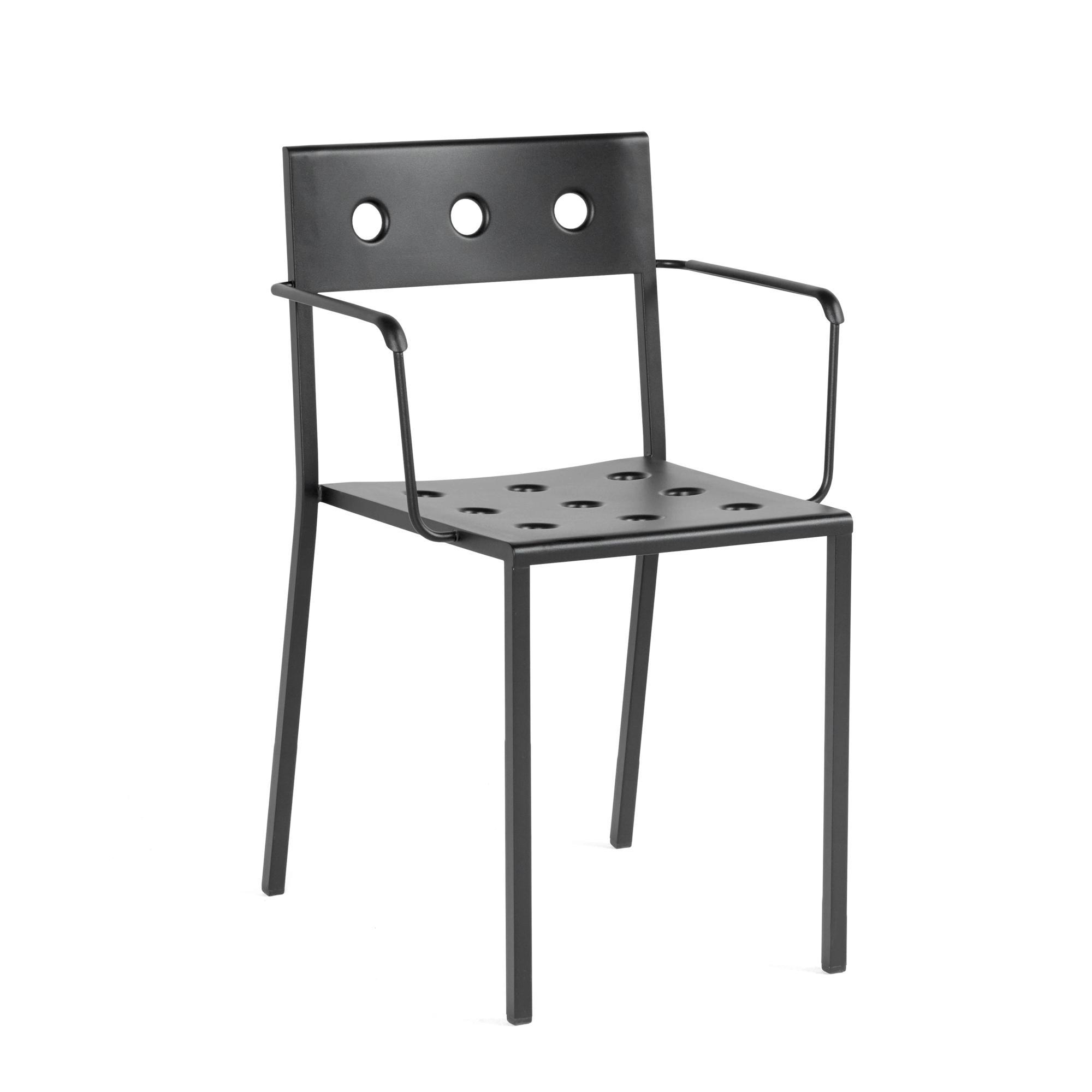 HAY Balcony Chair with Armrests Anthracite