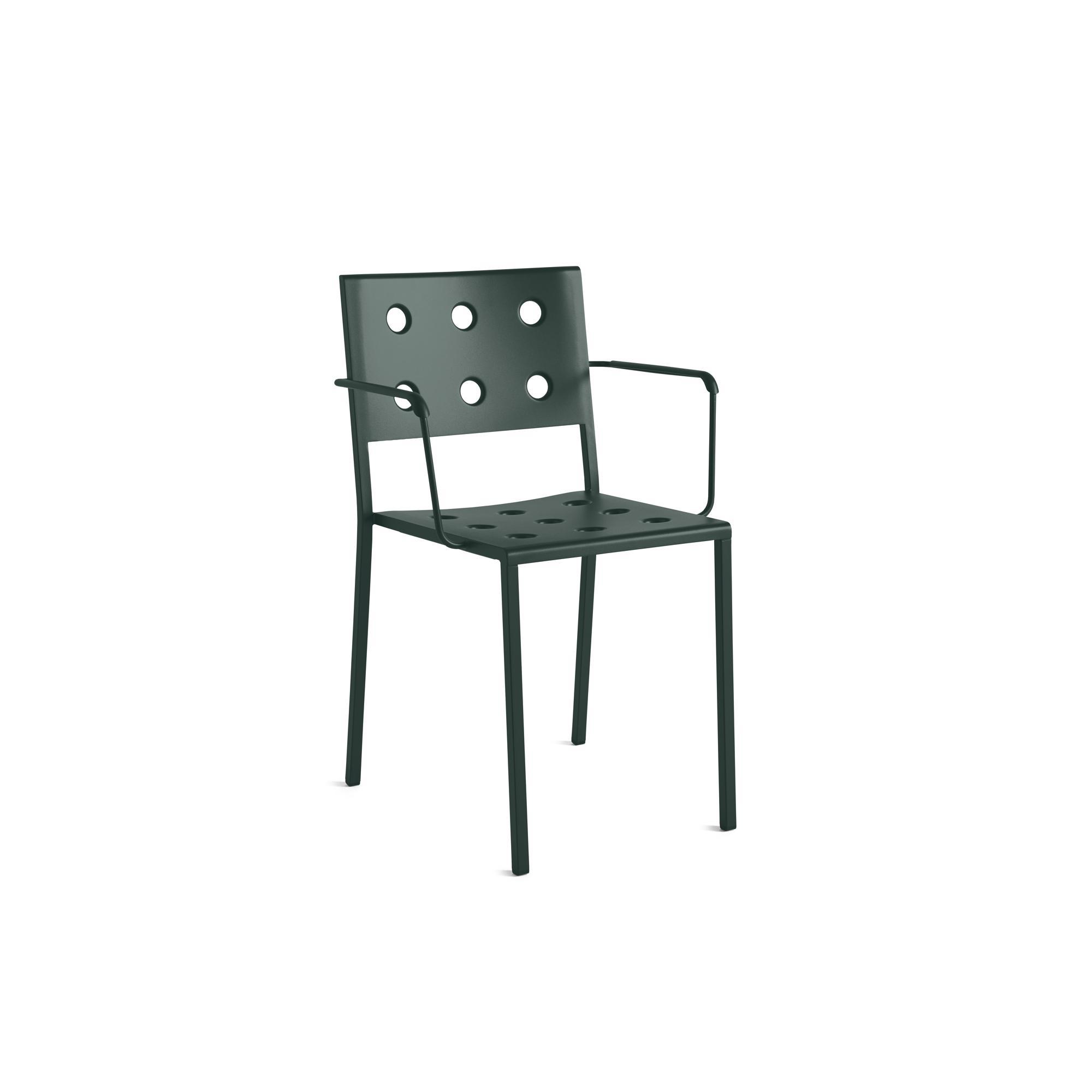 HAY Balcony Dining Chair with Armrest Dark Forest