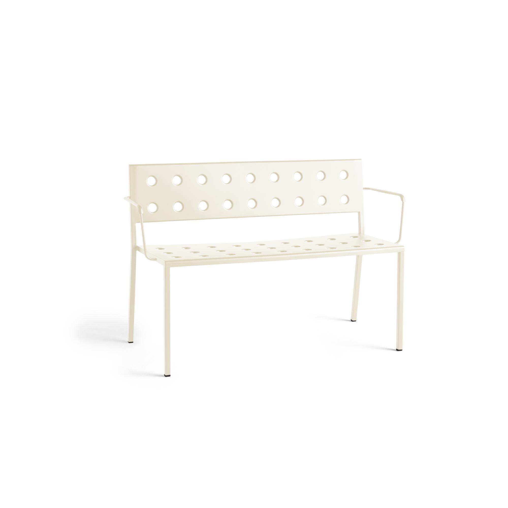 HAY Balcony Dining Bench with Armrest Chalk Beige