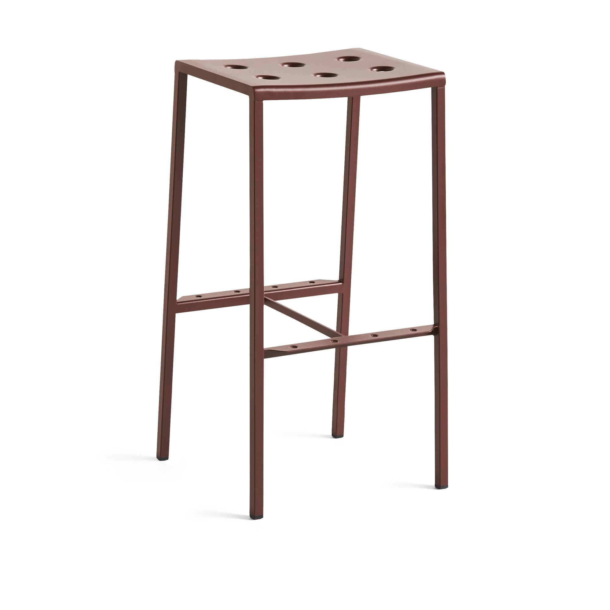 HAY Balcony Bar Stool High H75 Iron Red