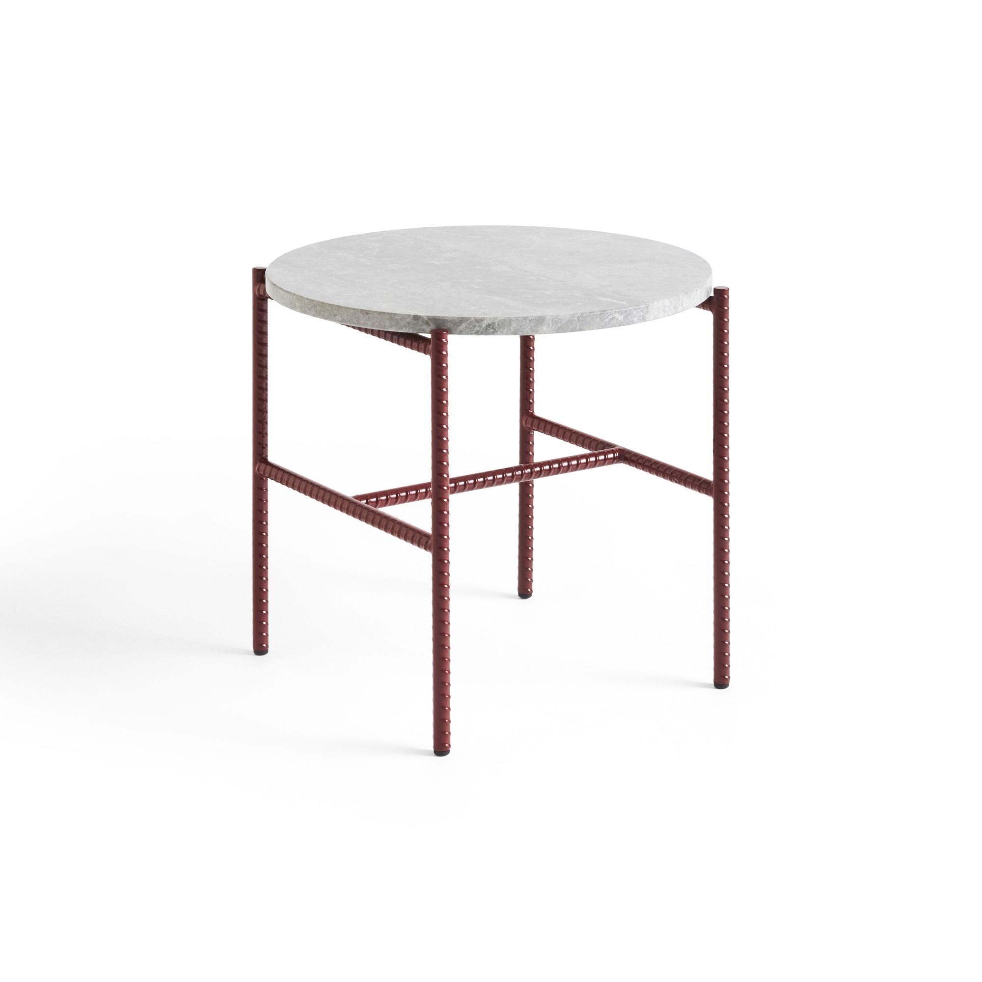 HAY Rebar Side Table Ø45 Red/ Gray Marble