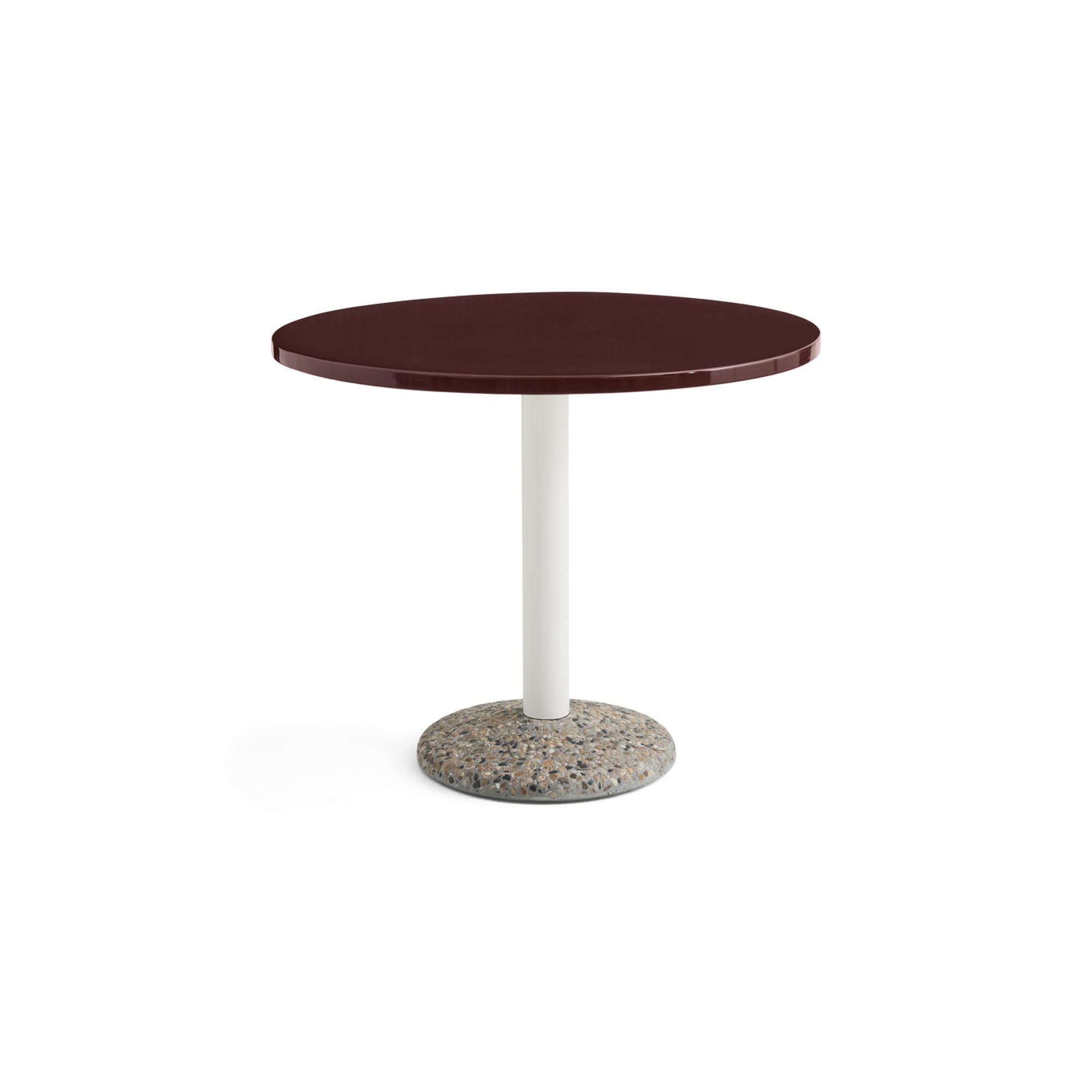 HAY Table à Manger en Céramique Ø90 Bordeaux