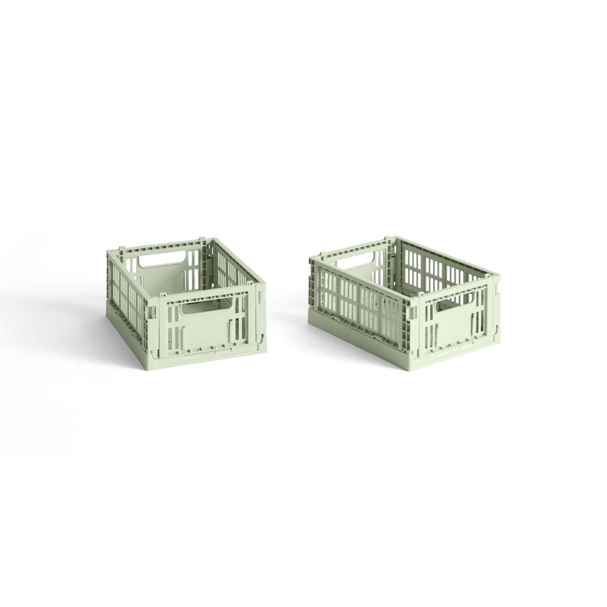 HAY Colour Crate oppbevaringsboks minisett med 2 Mint