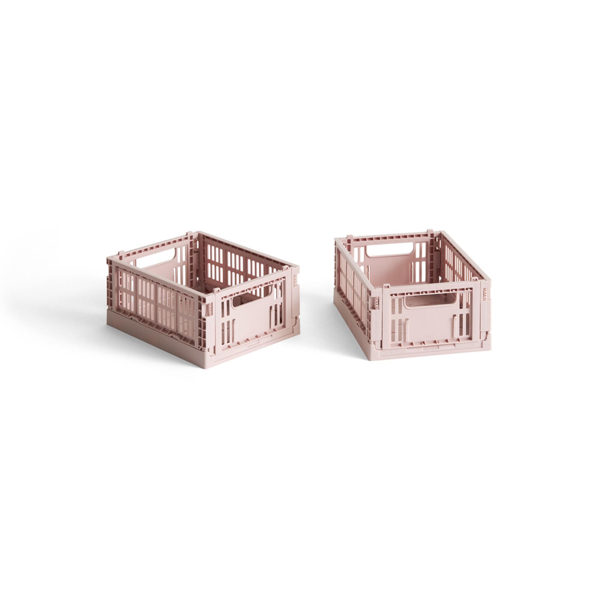 HAY Colour Crate Förvaringslåda Mini Set med 2 Blush