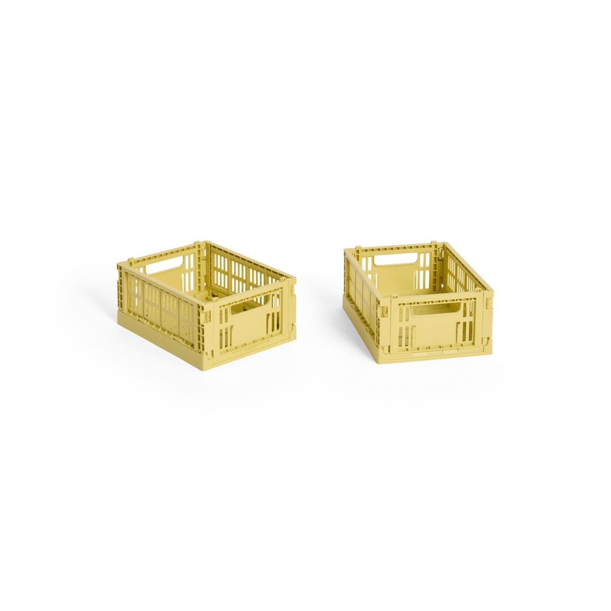 HAY Colour Crate Aufbewahrungsbox Mini 2er-Set Dusty Yellow