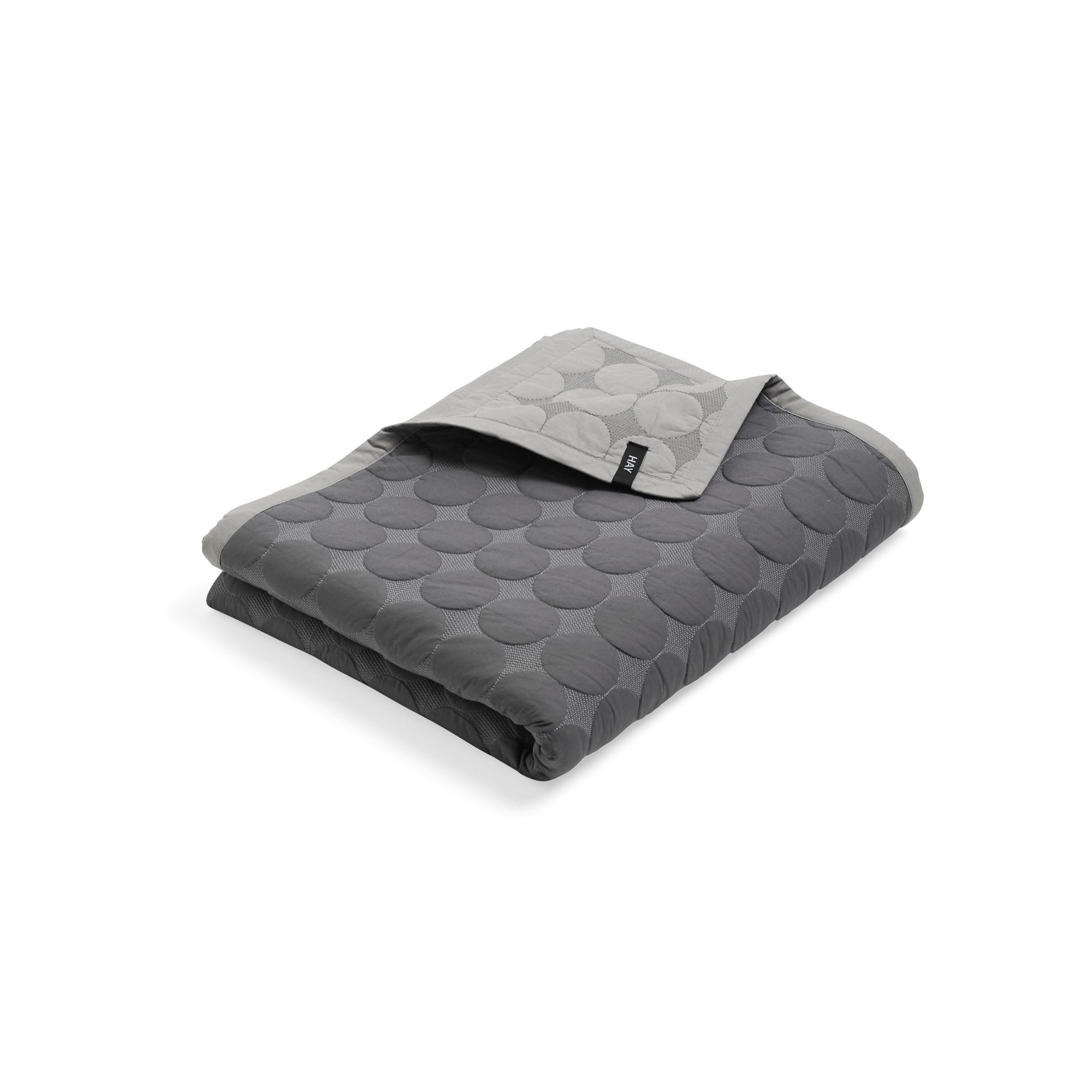 HAY Mega Dot Organic Bedspread Dark Grey