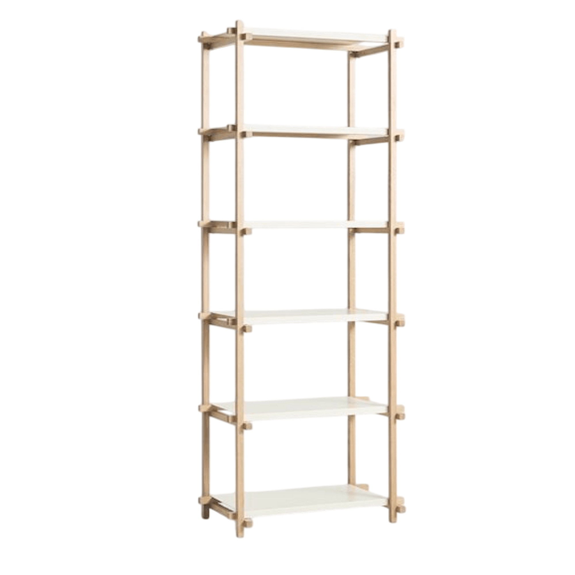 HAY Woody Shelving 2.0 Reol Høj Almond White/Stål