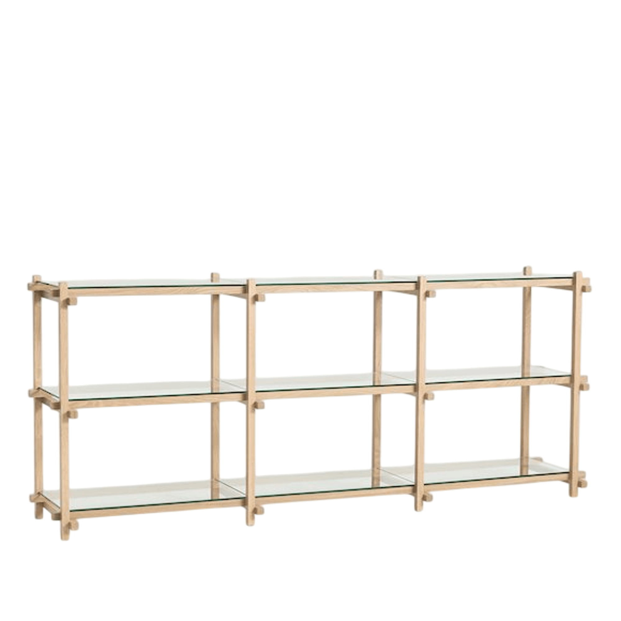 HAY Woody Shelving 2.0 Reol Lav Almond White/Glas