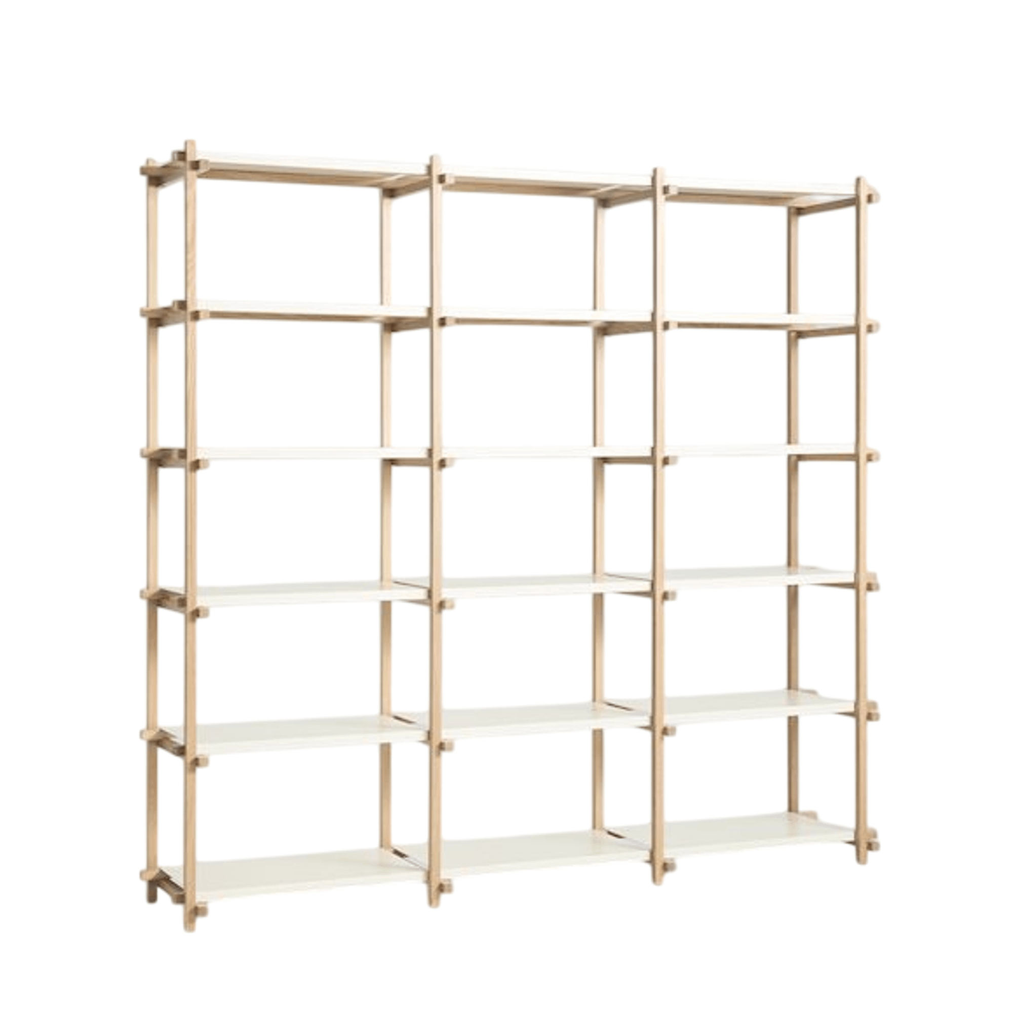 HAY Woody Shelving 2.0 Reol Stor Almond White/Stål