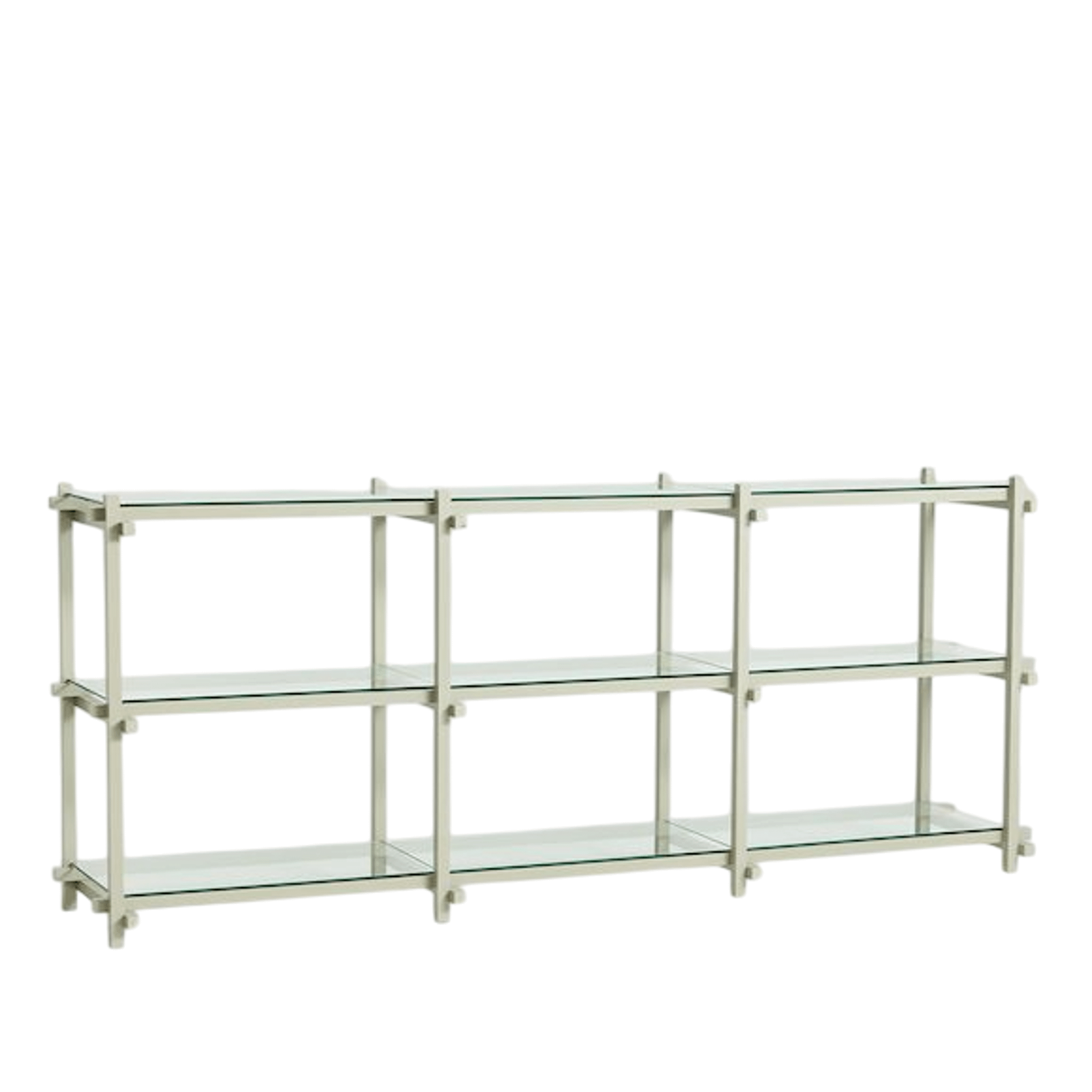 HAY Woody Shelving 2.0 Reol Lav Smokey Grey/Glas