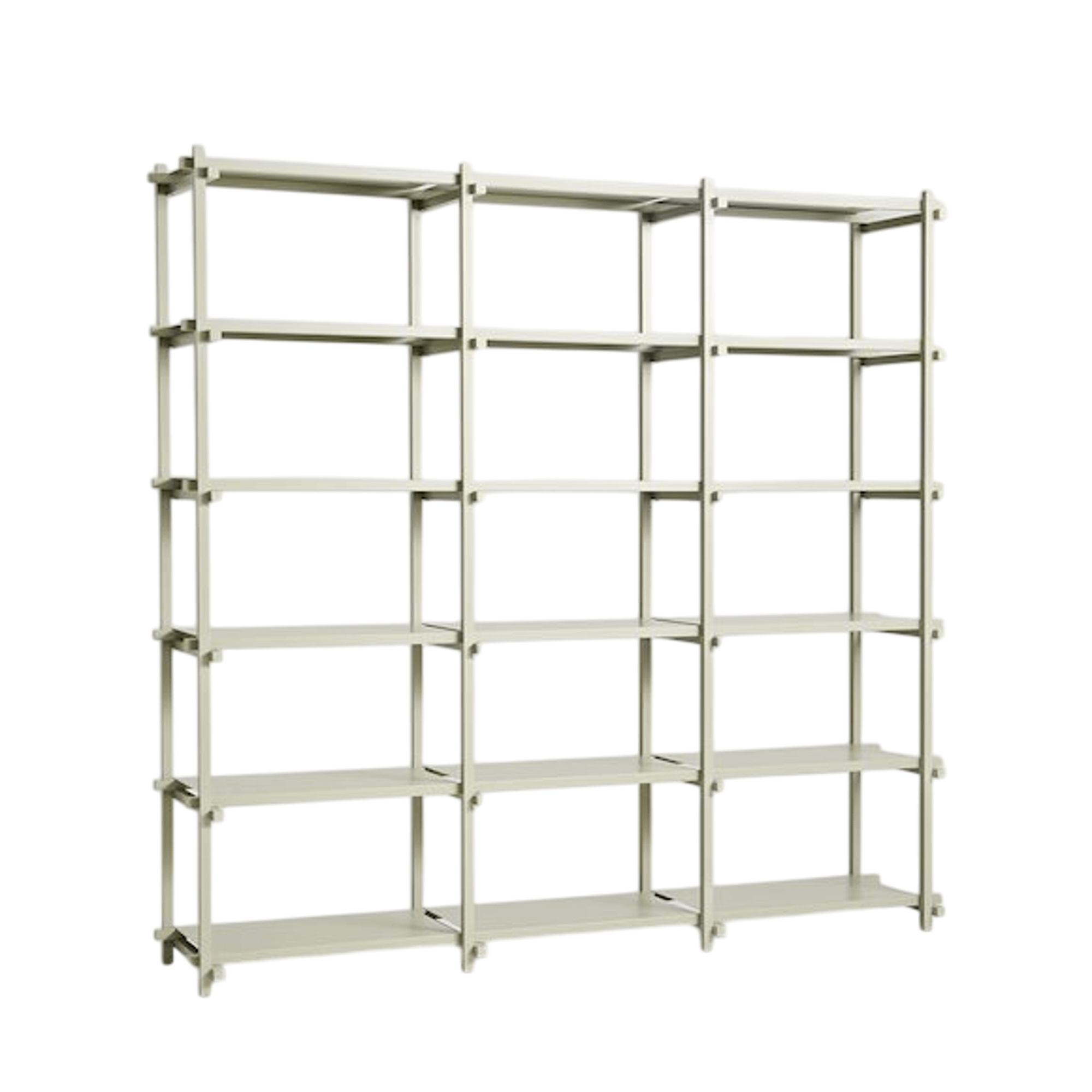 HAY Woody Shelving 2.0 Reol Stor Smokey Grey/Stål