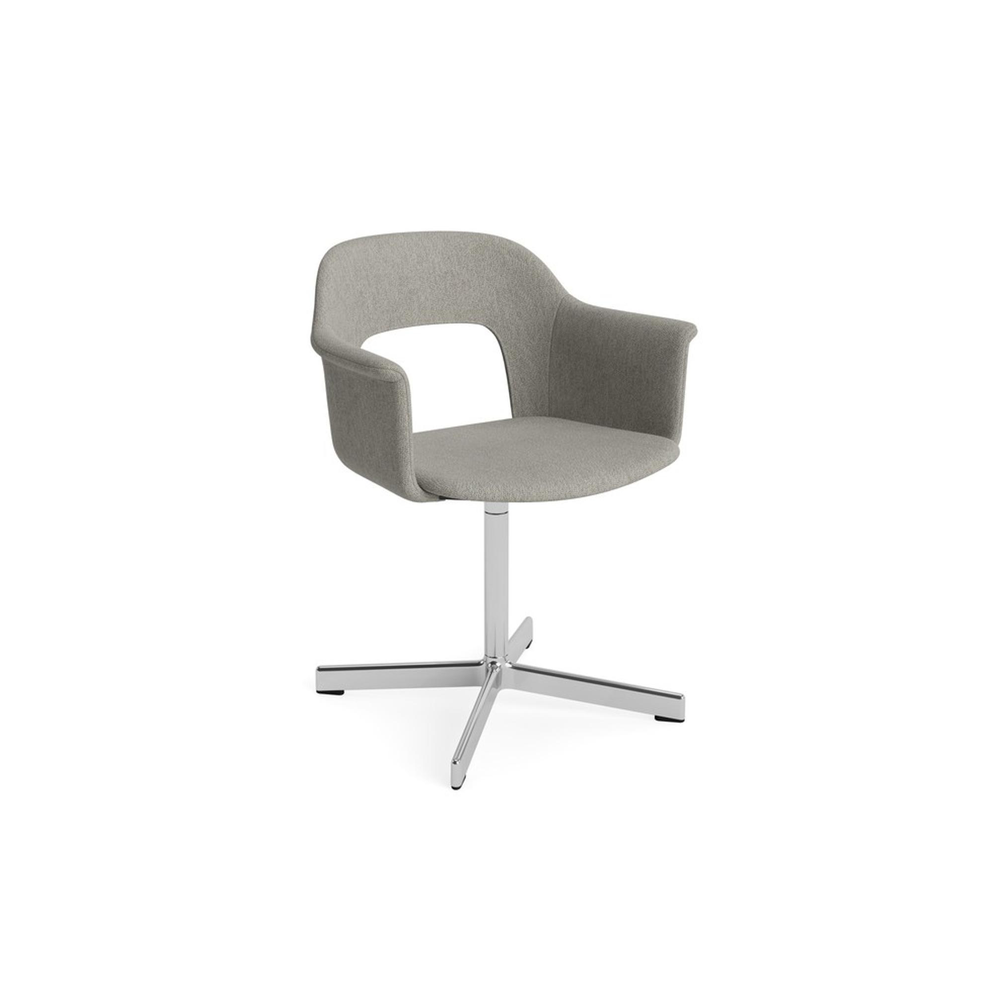 HAY Layout 234 Spisebordsstol Med Armlæn & Swivel Turf Light Grey/Aluminium