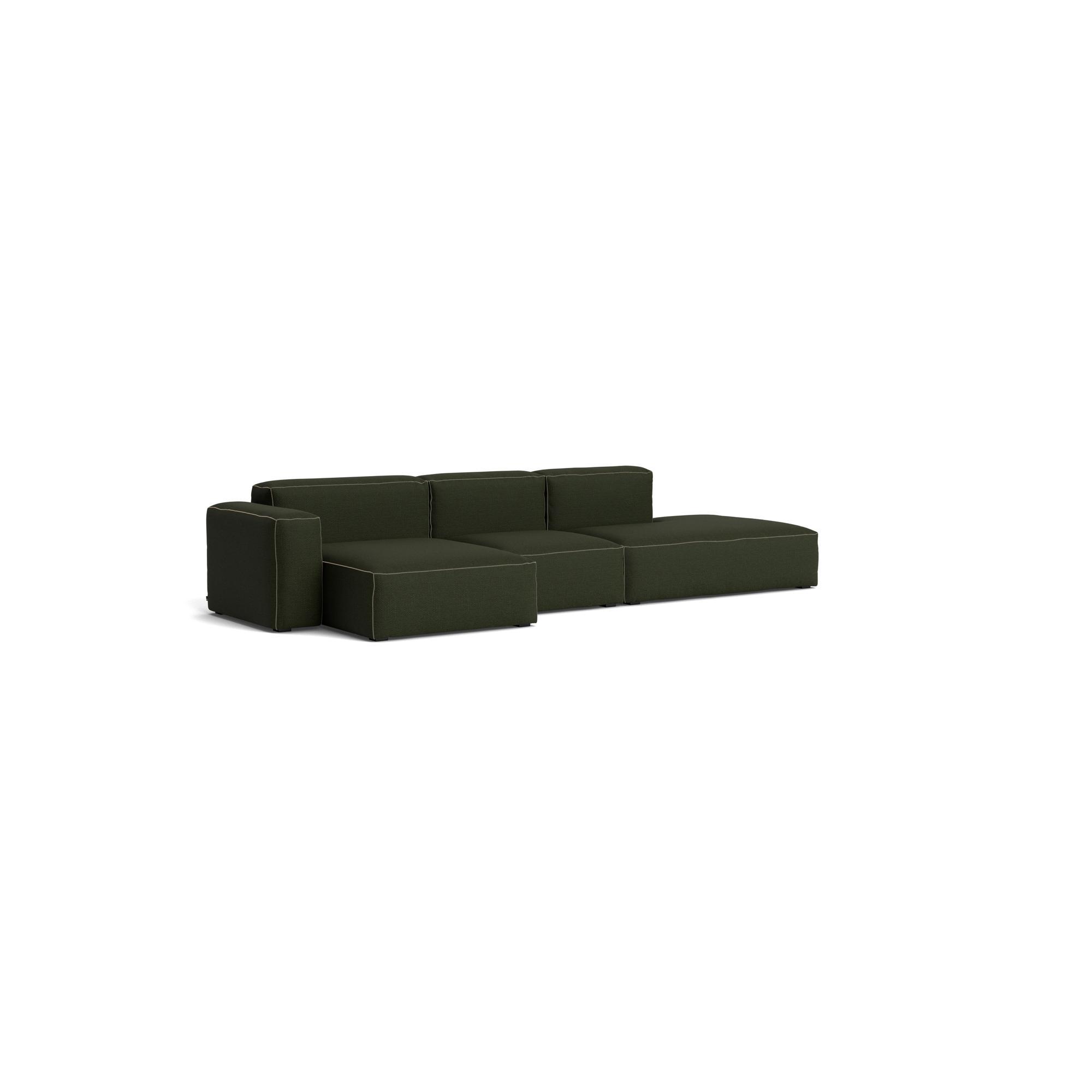HAY Mags Soft Low 3-Seater Sofa Combination 4 Left Maglia Dark Green