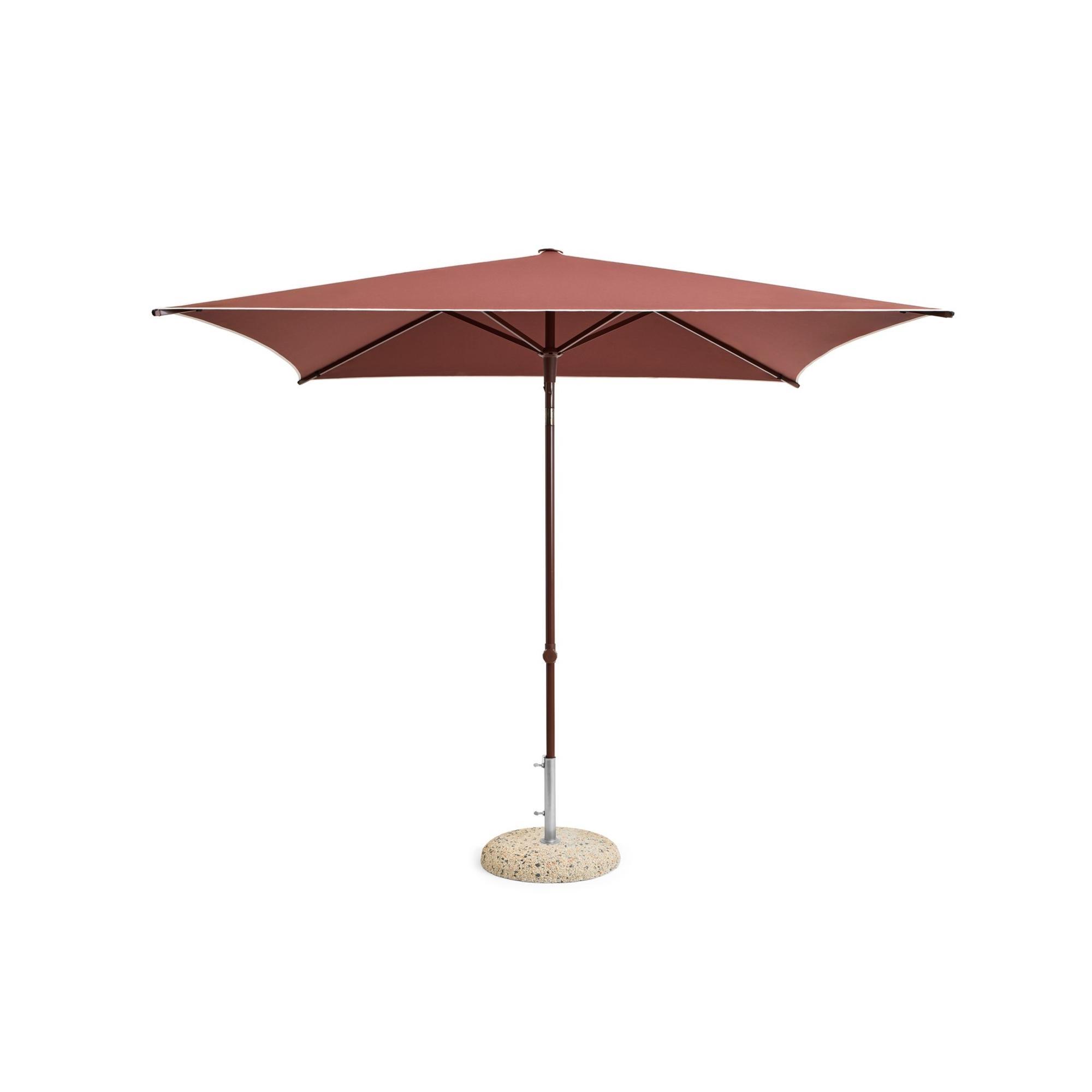 HAY Terrazza Square Parasol Off-White/ Burgundy