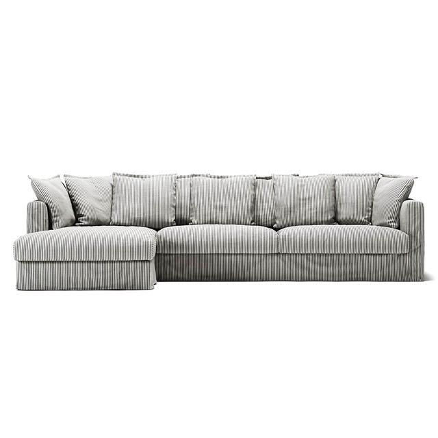 Decotique Le Grand Air 3-seters Sofa Høyrehendt Askstripet/lin