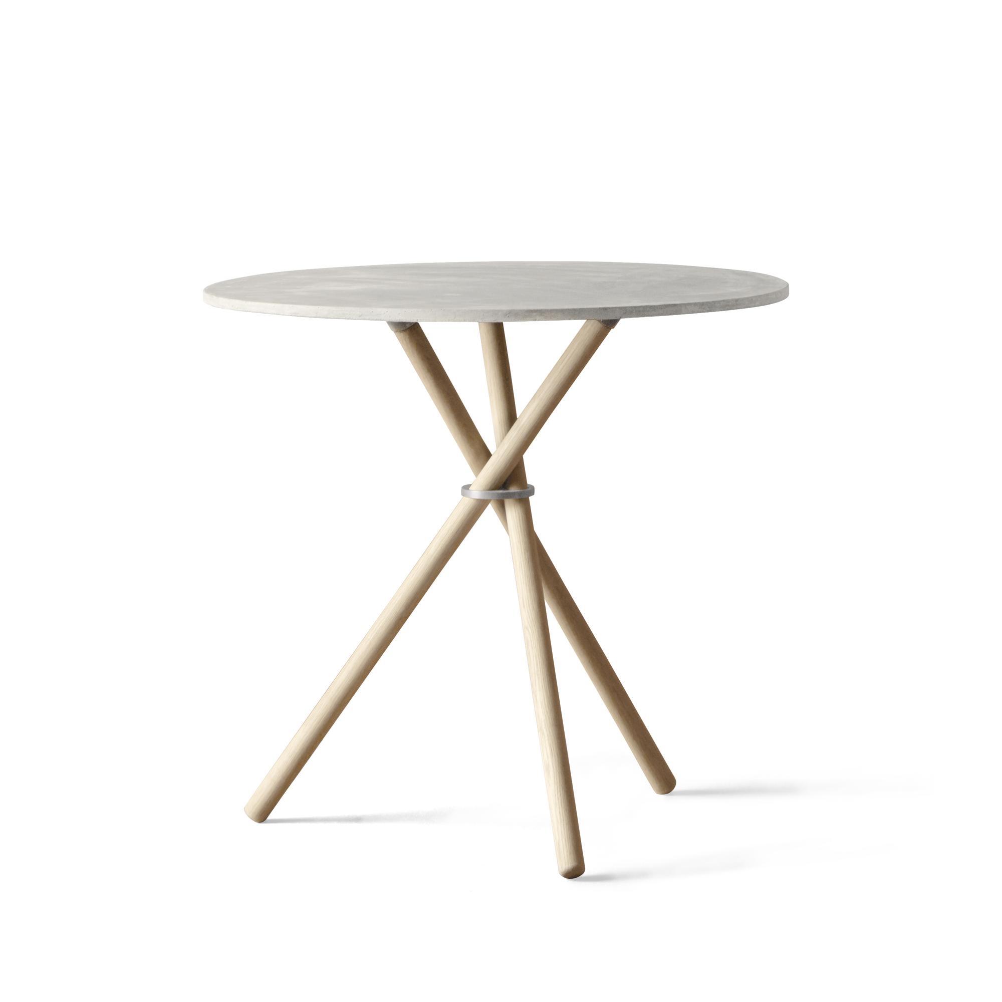 Eberhart Aldric Cafe Table Ø80 Light Concrete/Light Oak