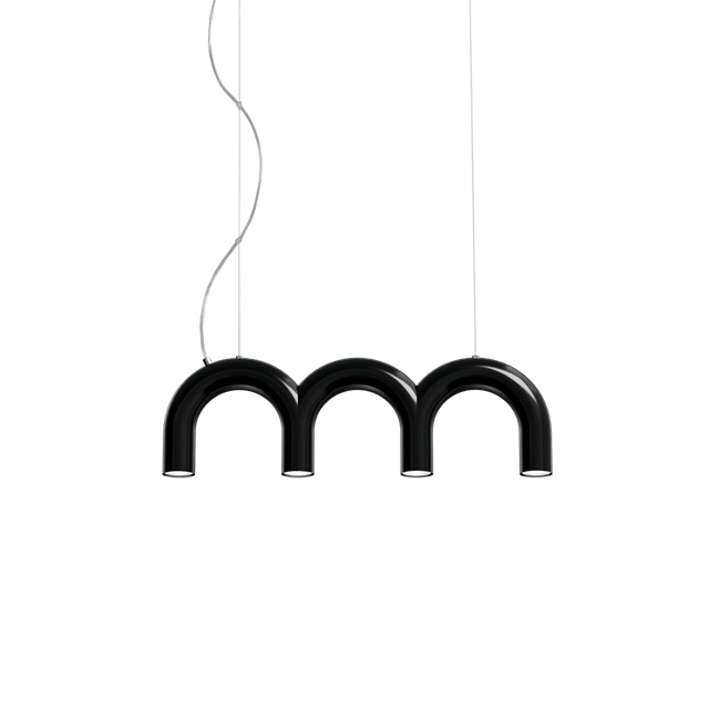Oblure Arch Triplette Taklampe Sort