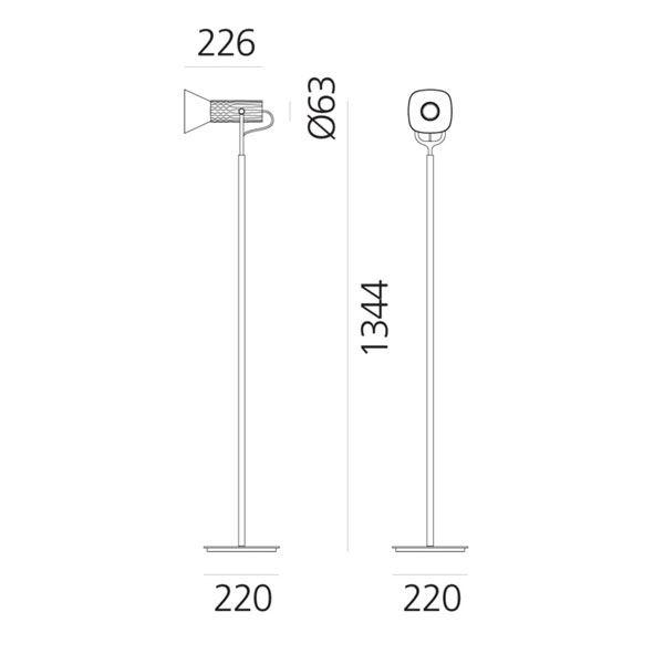 Artemide FIAMMA LED Gulvlampe Grå