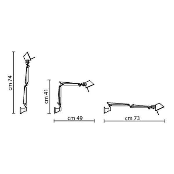 Artemide Tolomeo Micro Vägglampa Skiss