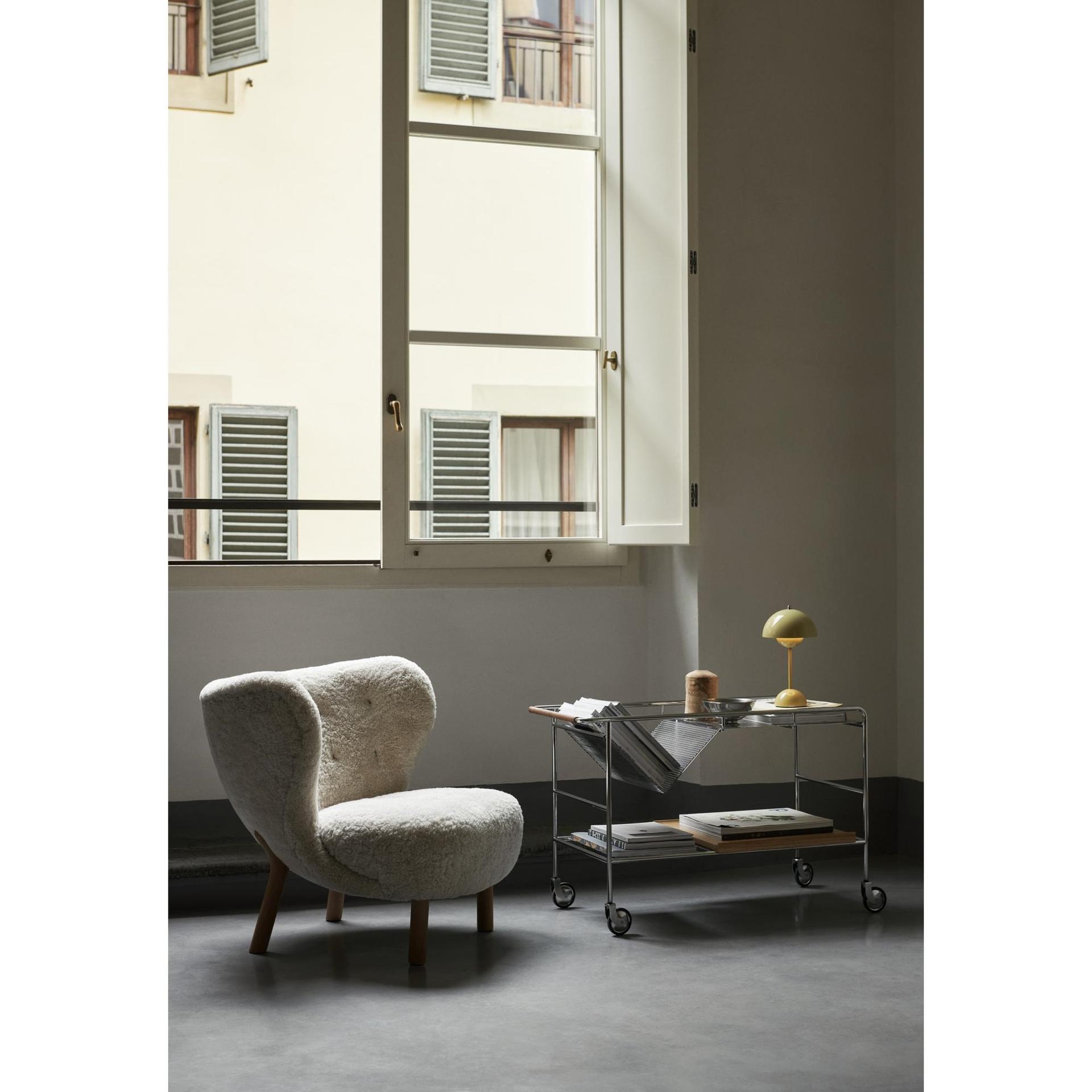 &Tradition Alima NDS1 Trolley Chrome/ Lacquered Oak | AndLight