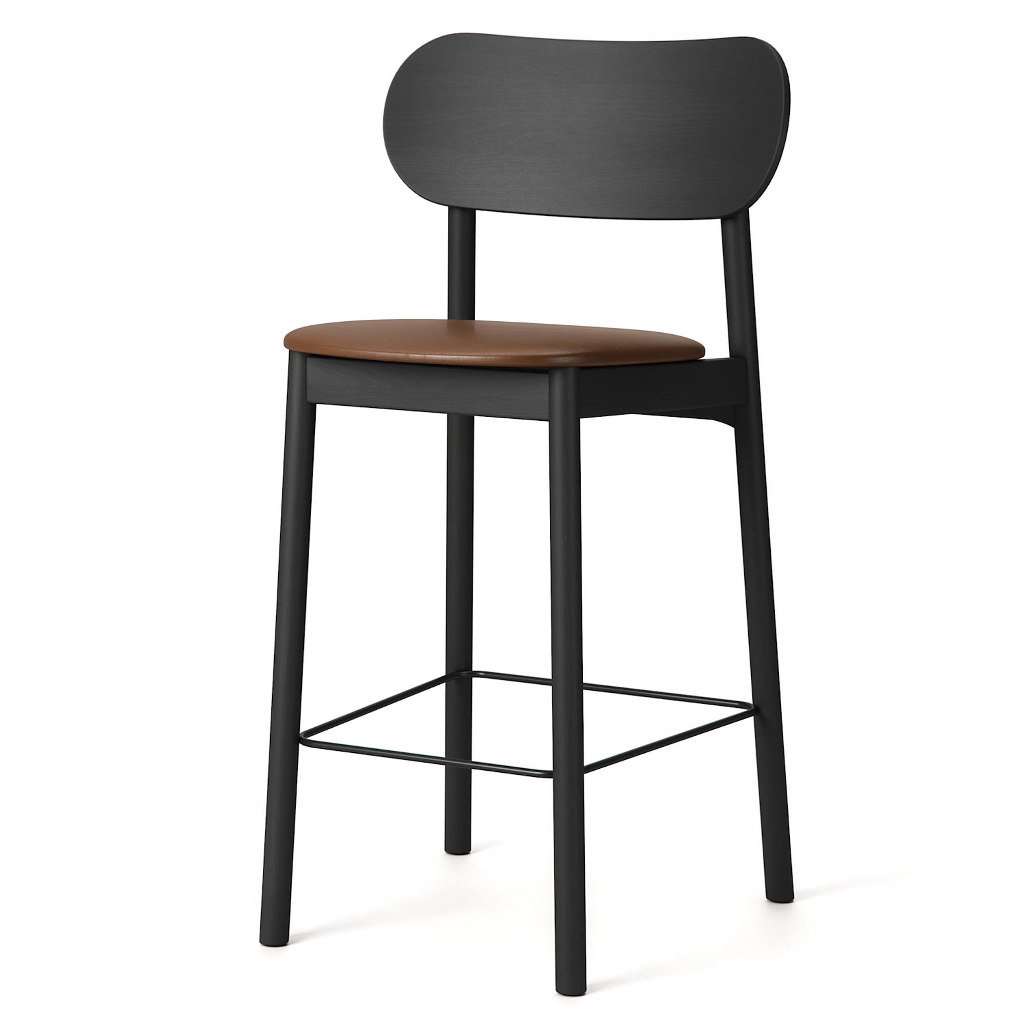 Decotique Elephant Barkruk Zwart/Bruin Leer