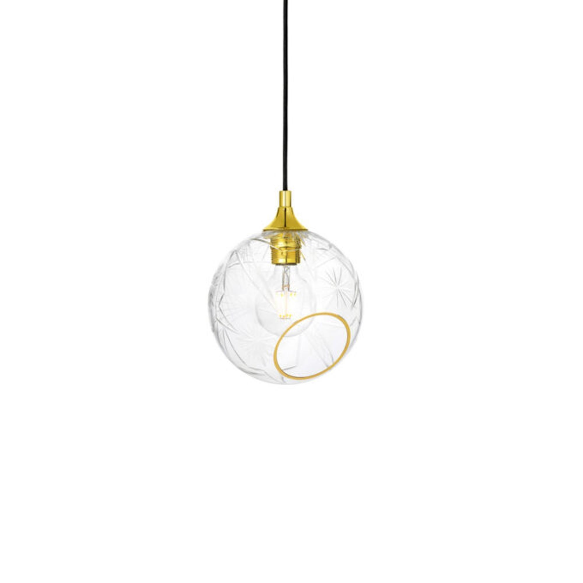 Design by Us Ballroom Diamond Cut Pendant Clear/Gold