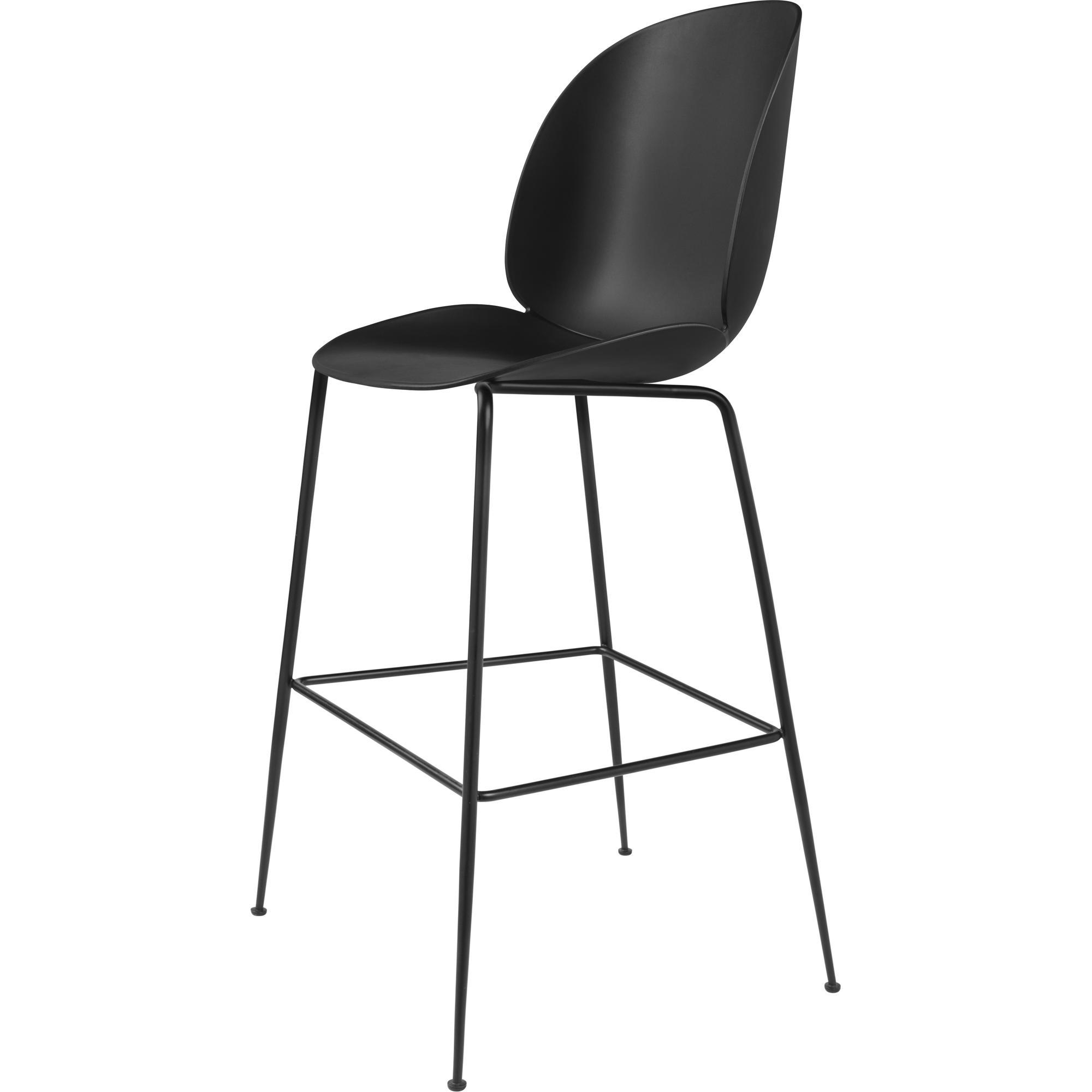 GUBI Beetle Bar Stool 75 Conic Base Matt Black/ Black