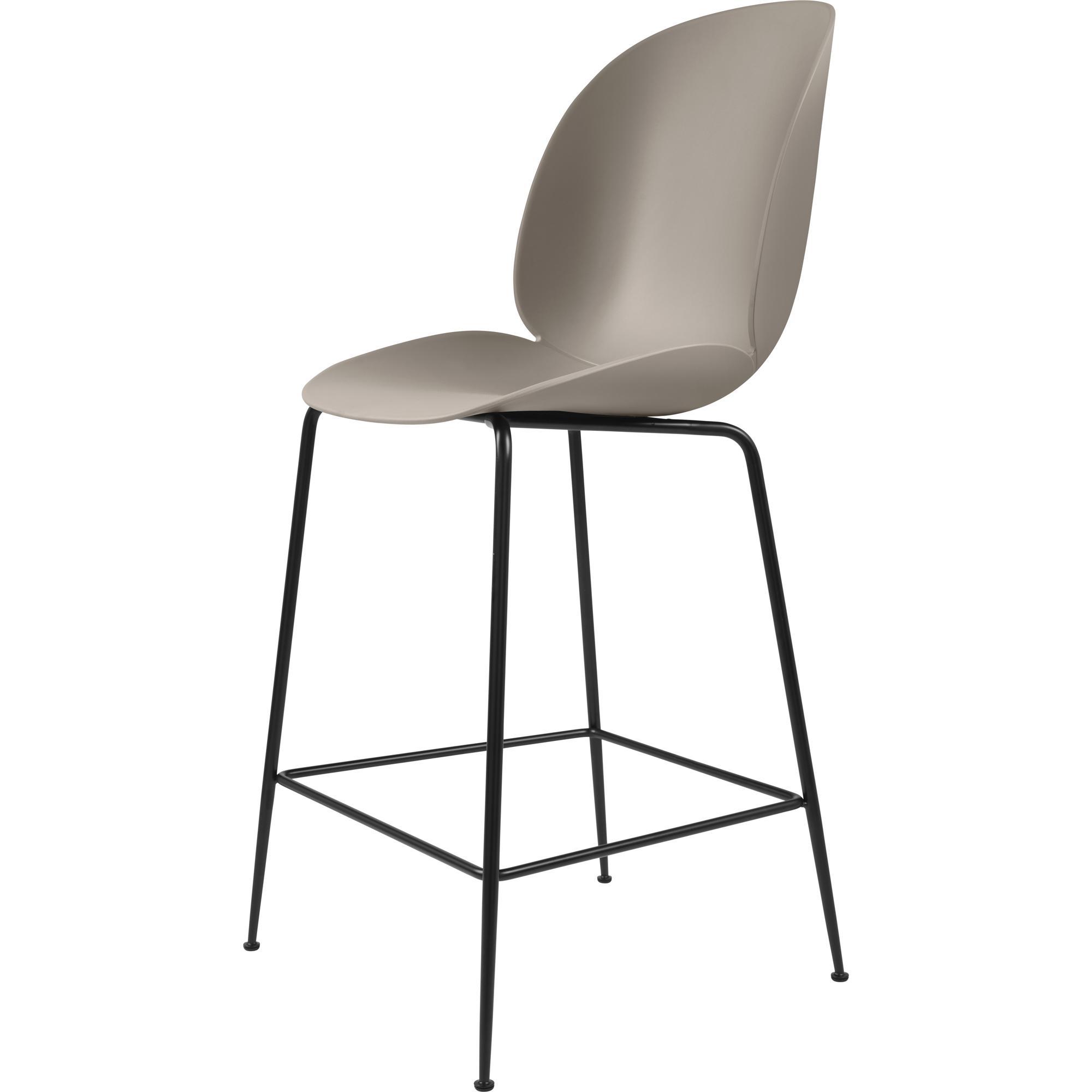 GUBI Beetle Bar Stool 65 Conic Base Matt Black/ New Beige