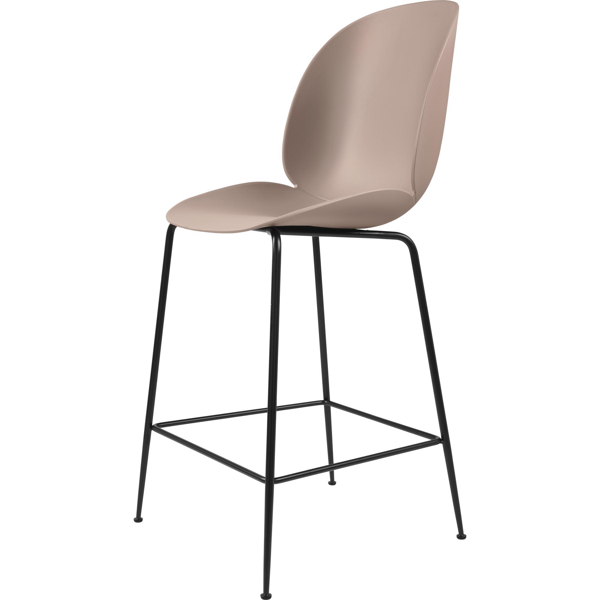 GUBI Beetle Bar Stool 65 Conic Base Matt Black/ Sweet Pink