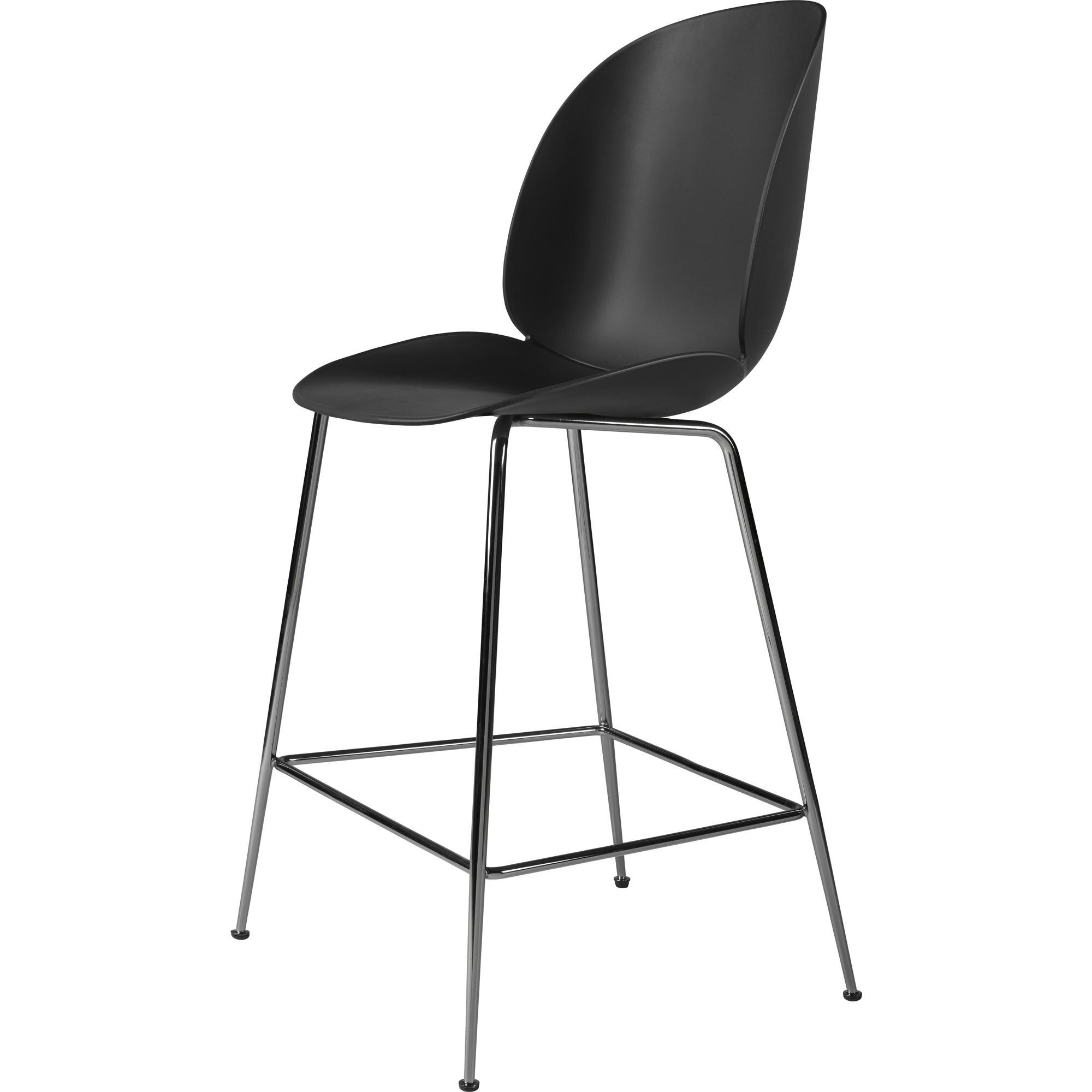 GUBI Beetle Bar Stool 65 Conic Base Black Chrome/ Black