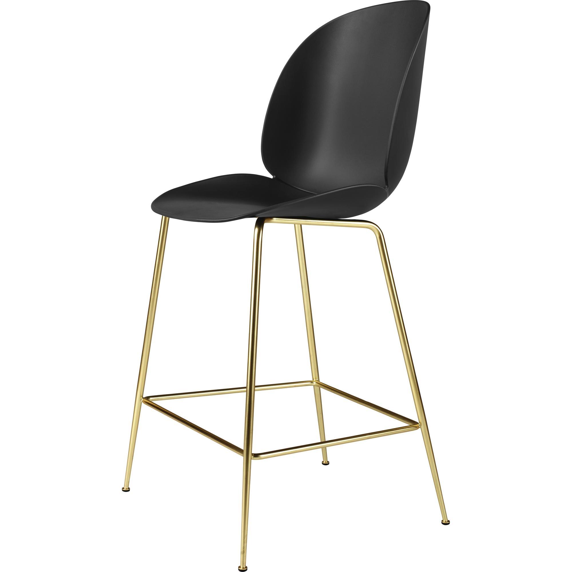 GUBI Beetle Bar Stool 65 Conic Base Brass Semi Matt/ Black