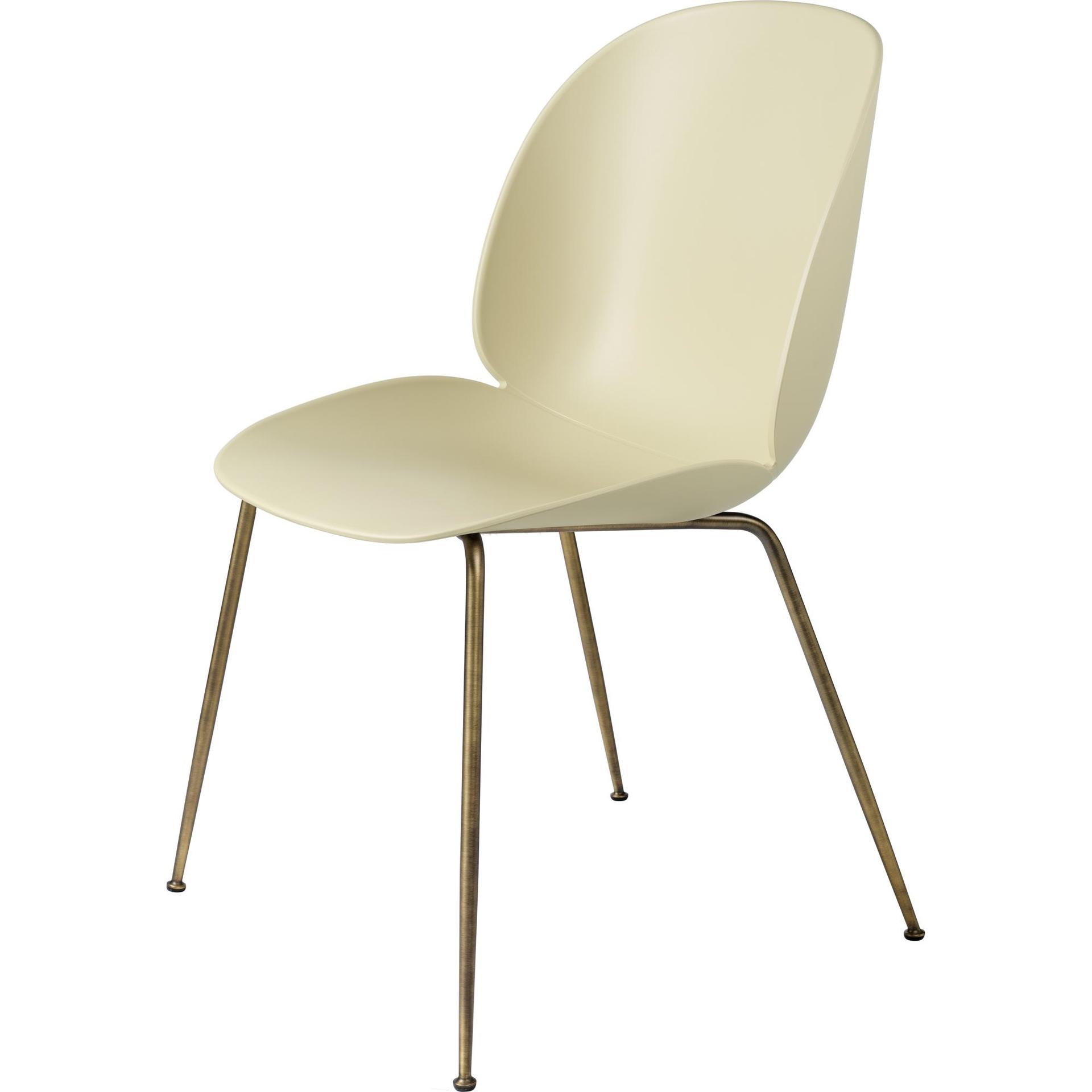 Gubi Beetle Dining Chair Conic Base Antique Brass Pastel Green