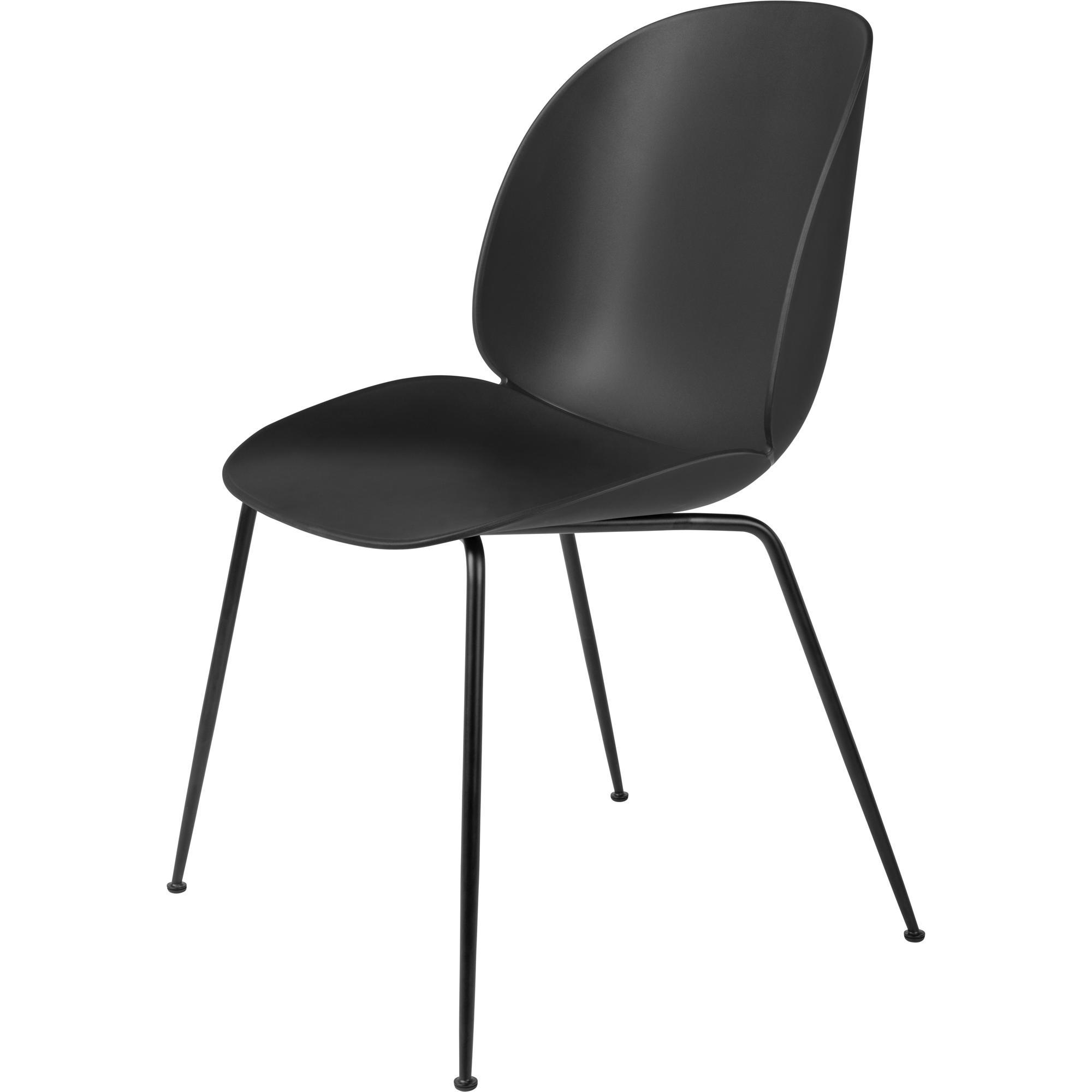 GUBI Beetle Dining Chair Conic Base Matt Black/Black