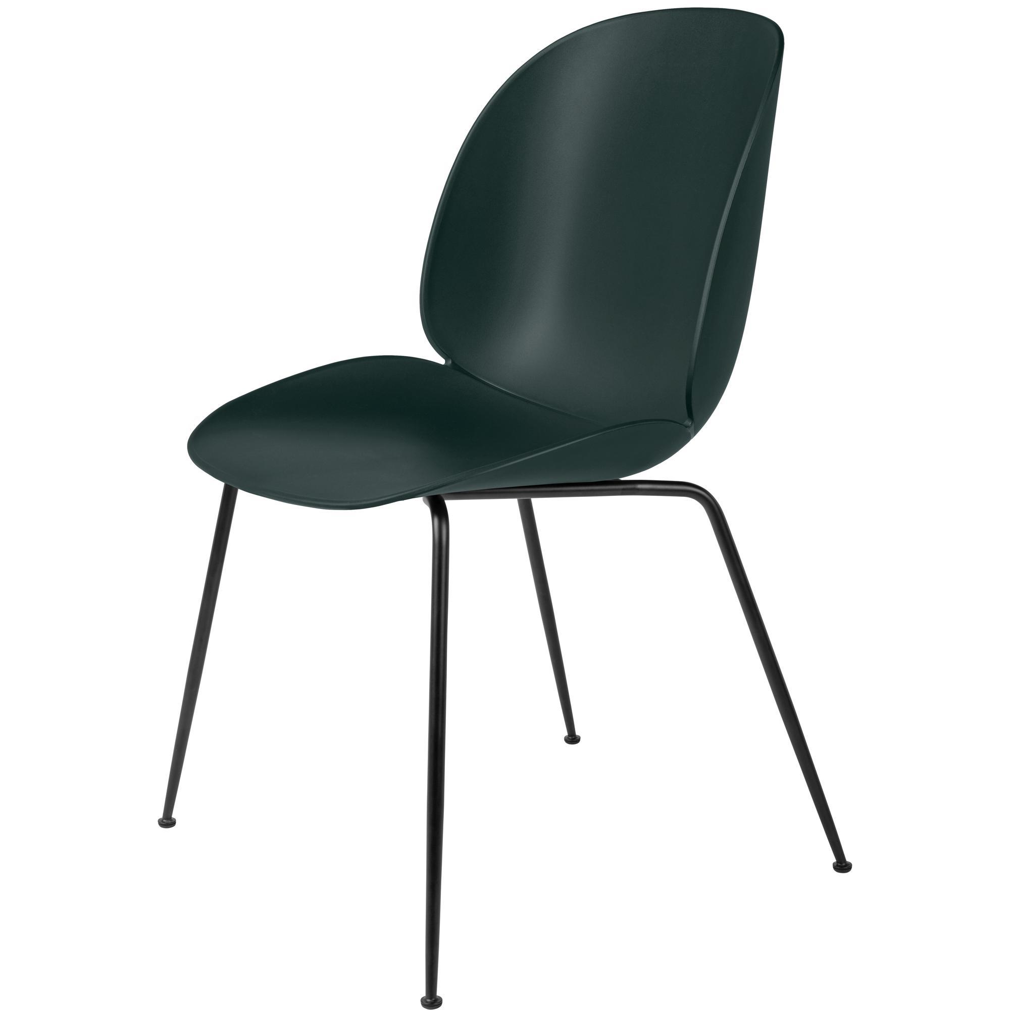 GUBI Beetle Dining Chair Conic Base Matt Black/ Dark Green