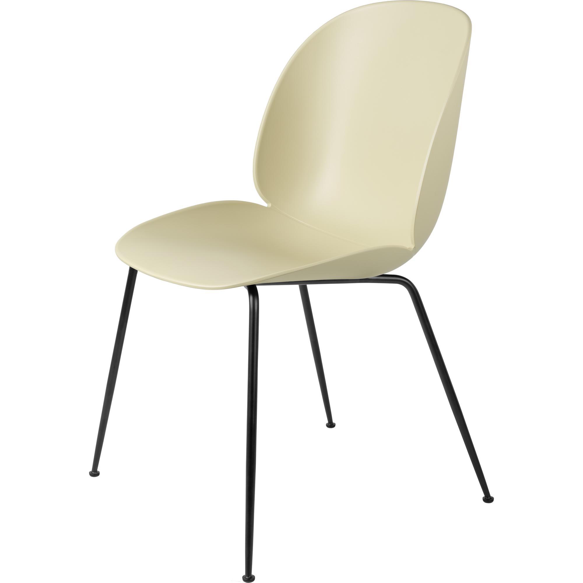 GUBI Beetle Spisebordsstol Conic Base Mat Sort/Pastel Grøn
