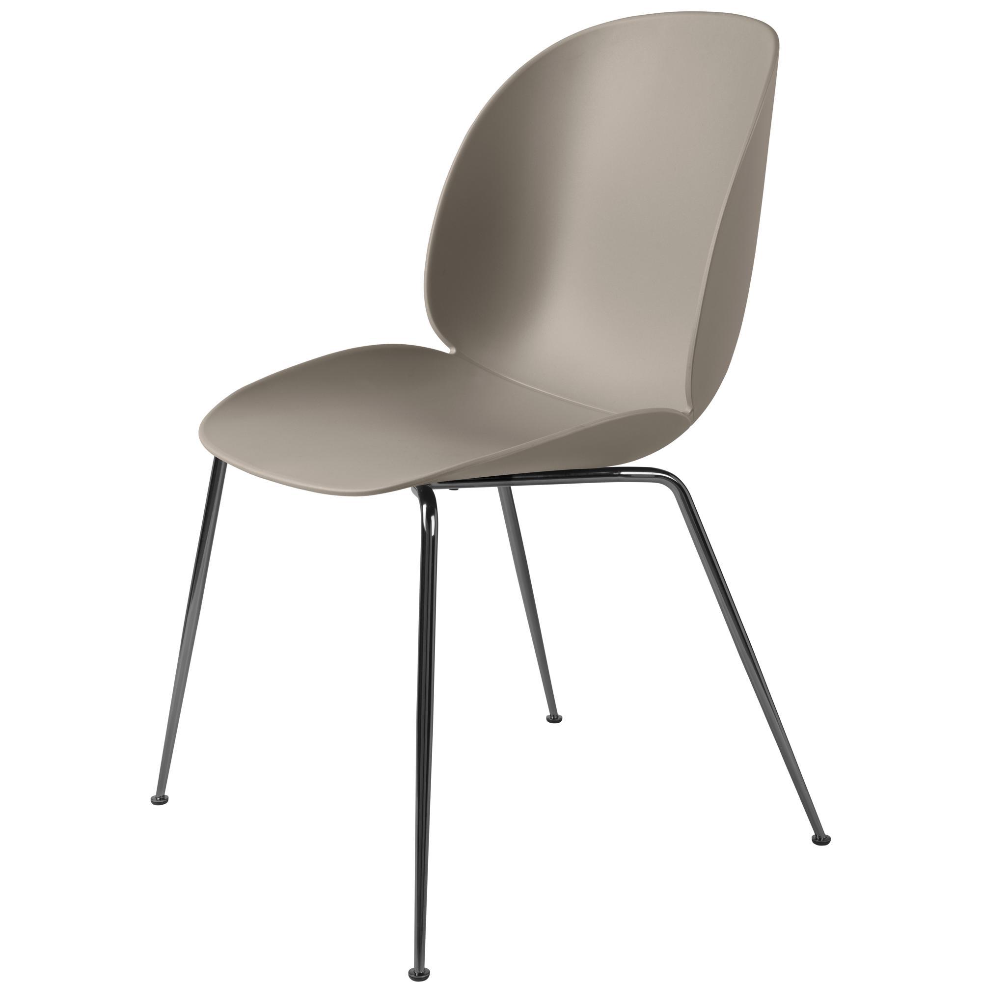 GUBI Beetle Dining Chair Conic Base Black Chrome/ New Beige