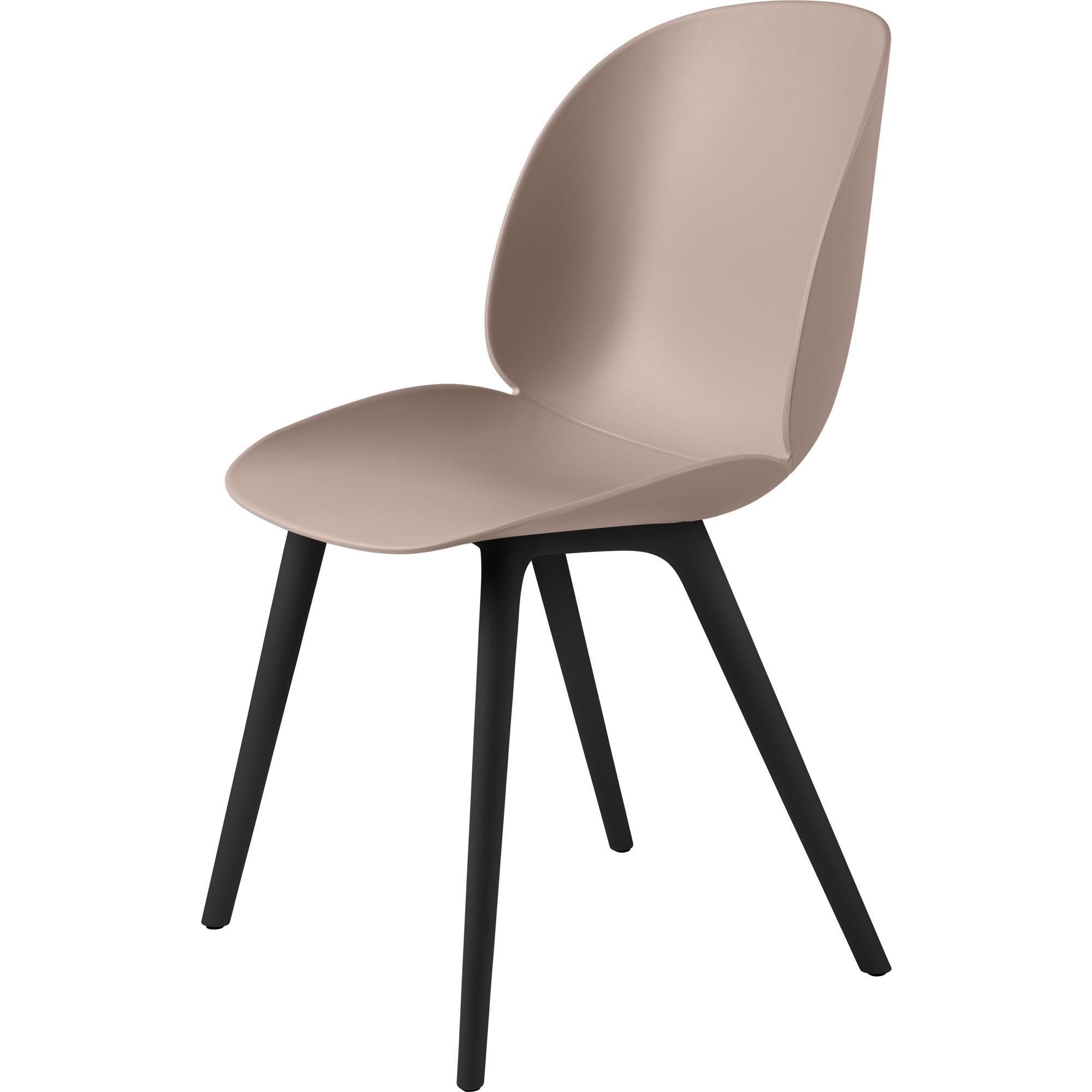 GUBI Beetle Dining Chair Black Plastic Base/ Sweet Pink