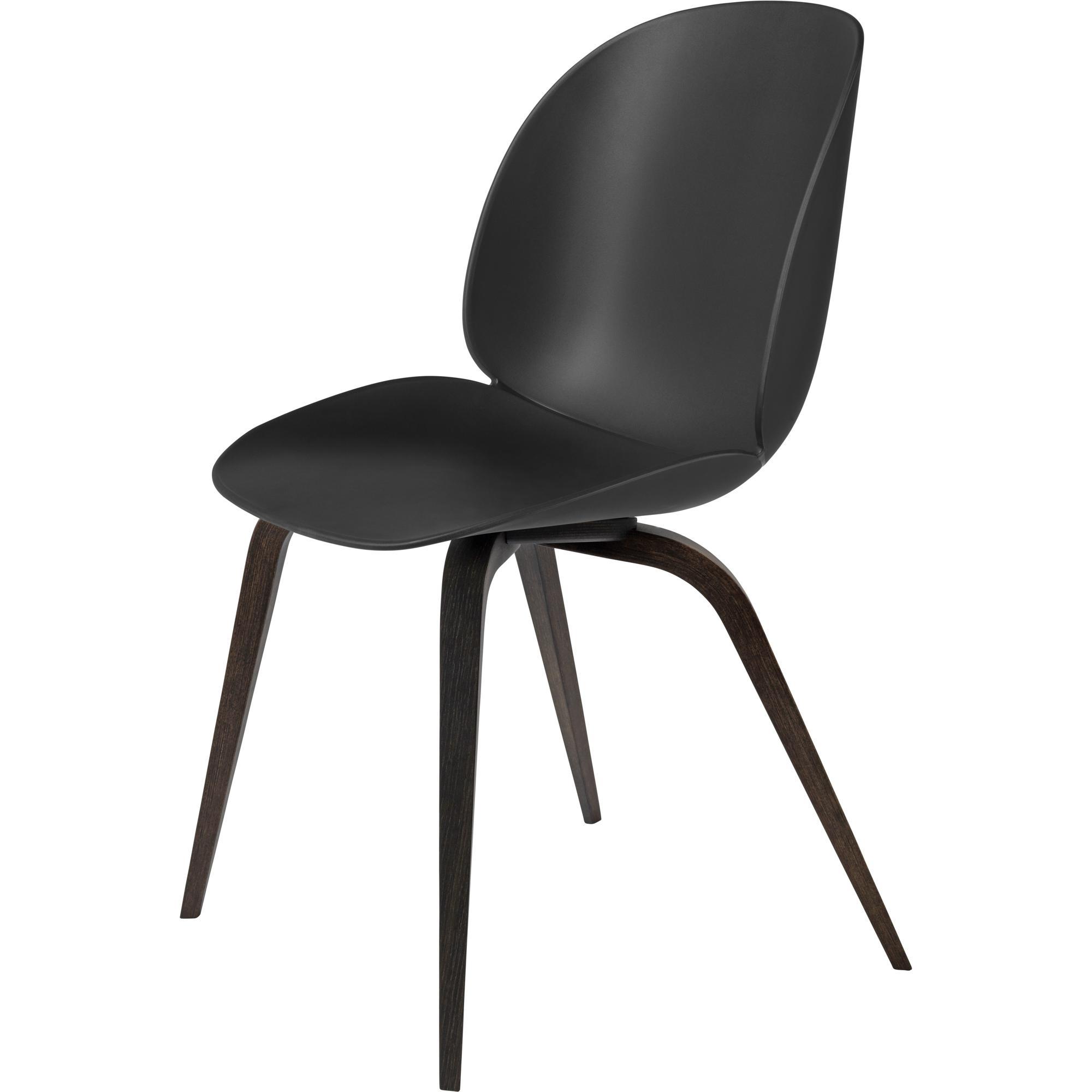 GUBI Beetle Dining Chair Wooden Base Smoked Oak Matt/Black