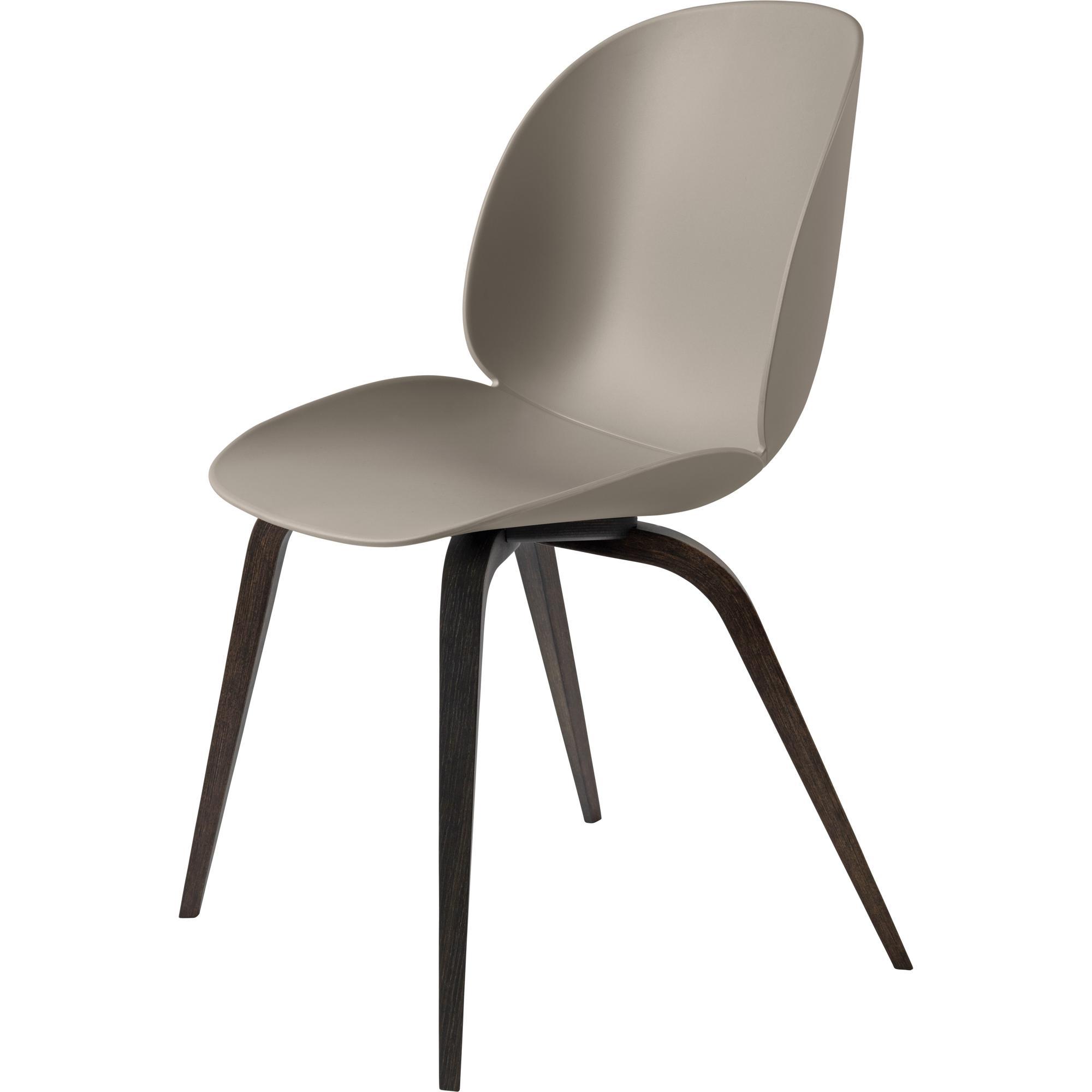 GUBI Beetle Silla de Comedor Patas de Madera Roble Ahumado mate/Nuevo Beige